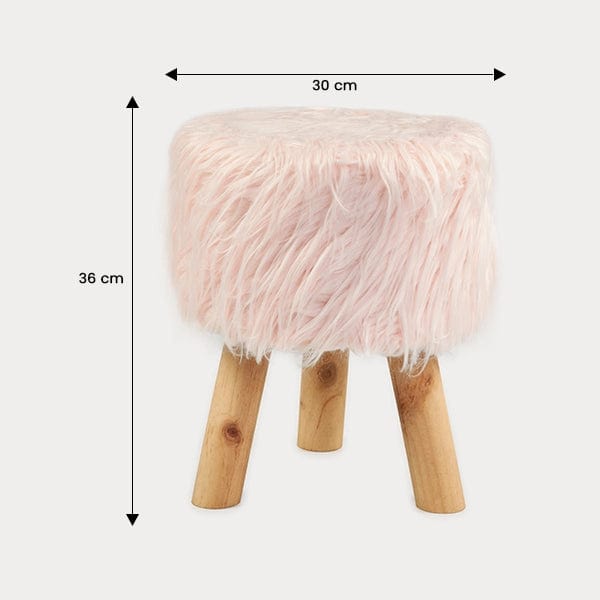 Red Butler Pouffe Farn top Pouffe- Light Pink PSFT00F14Y19A4 SFT14A4 Compact Velvet Pouffe Stool – Elegant Accent for Small Spaces Redbutler