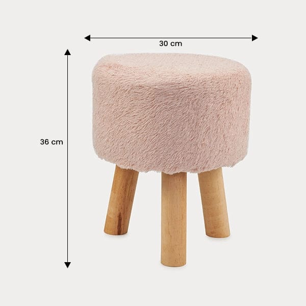 Red Butler Pouffe Farn top Pouffe- Pink SFT14A1 Compact Velvet Pouffe Stool – Elegant Accent for Small Spaces Redbutler
