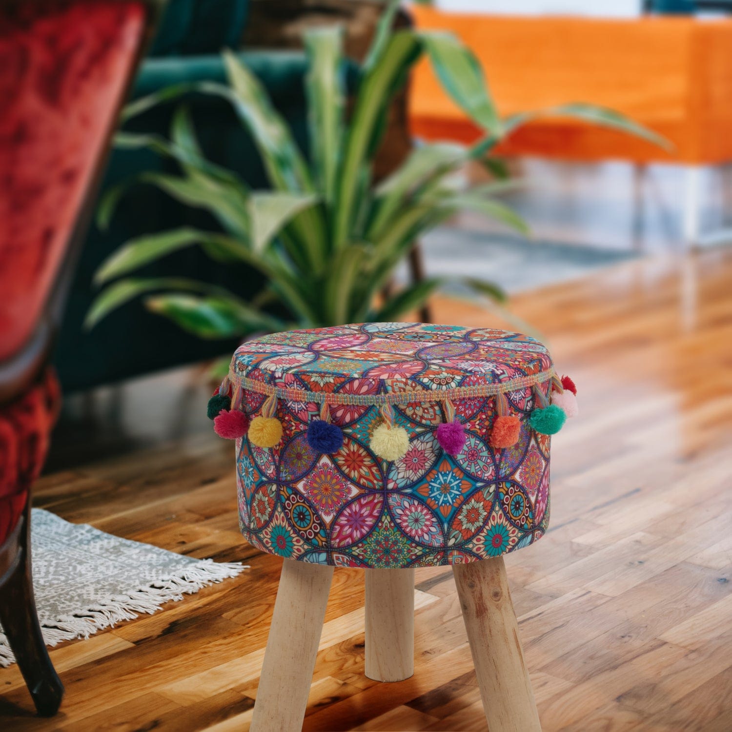 Small on sale velvet pouffe