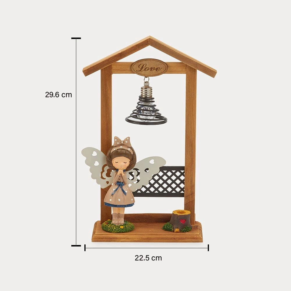 Red Butler Showpieces Angel Prayer Girl with Wood Stand DSLG0WL12Y18A1 ALG12A1 Resin Angel Night Light – Whimsical Glow for Any Space Redbutler