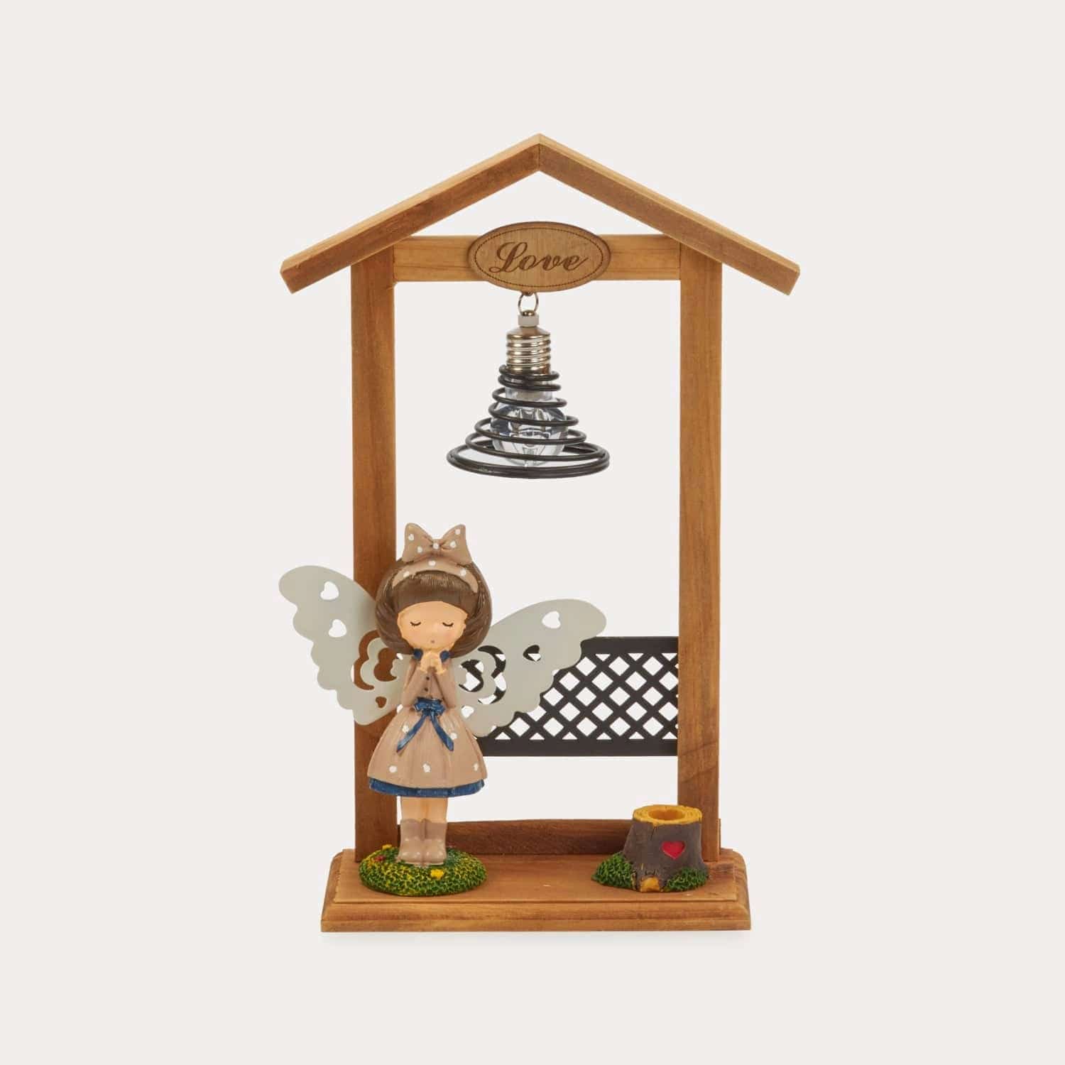 Red Butler Showpieces Angel Prayer Girl with Wood Stand DSLG0WL12Y18A1 ALG12A1 Resin Angel Night Light – Whimsical Glow for Any Space Redbutler