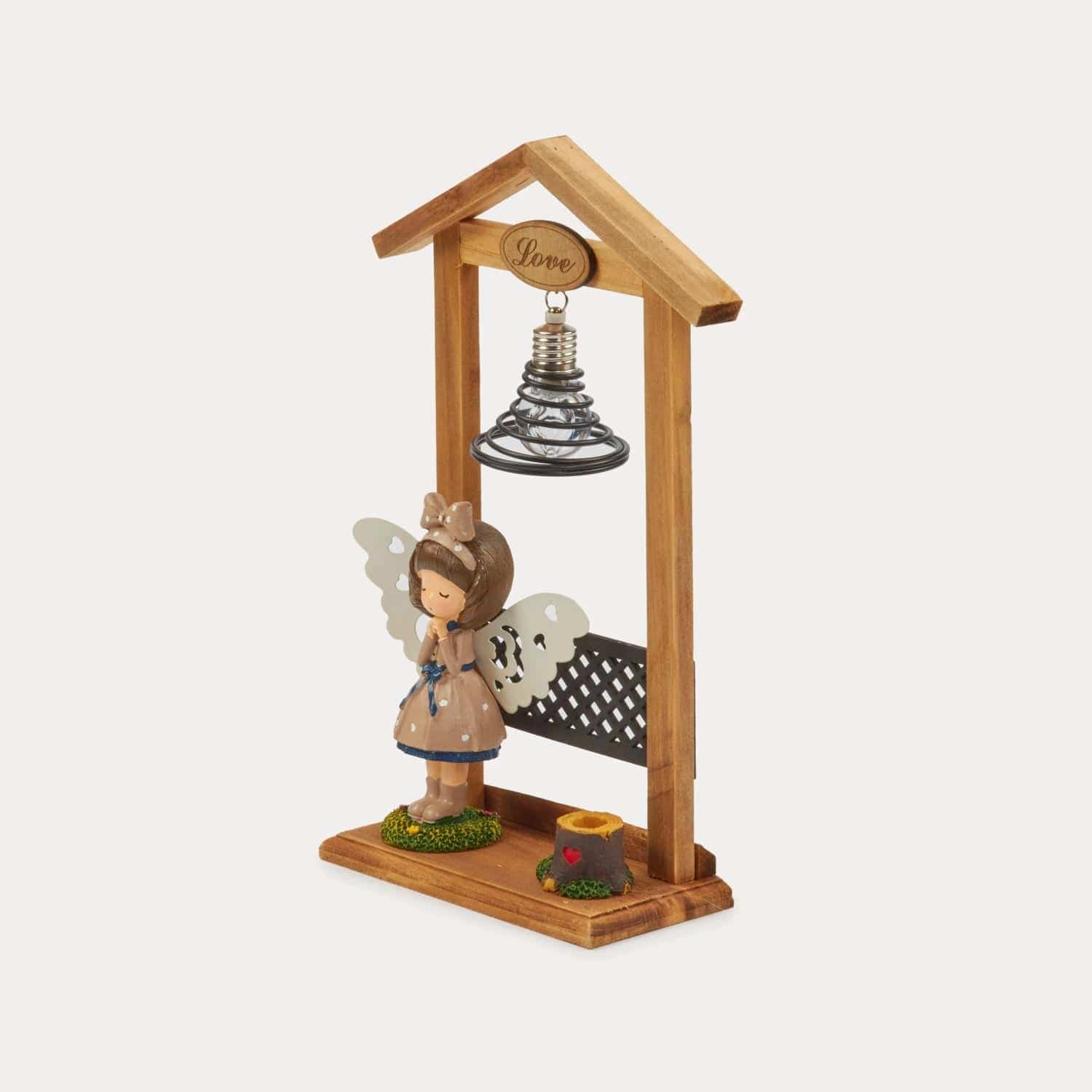 Red Butler Showpieces Angel Prayer Girl with Wood Stand DSLG0WL12Y18A1 ALG12A1 Resin Angel Night Light – Whimsical Glow for Any Space Redbutler