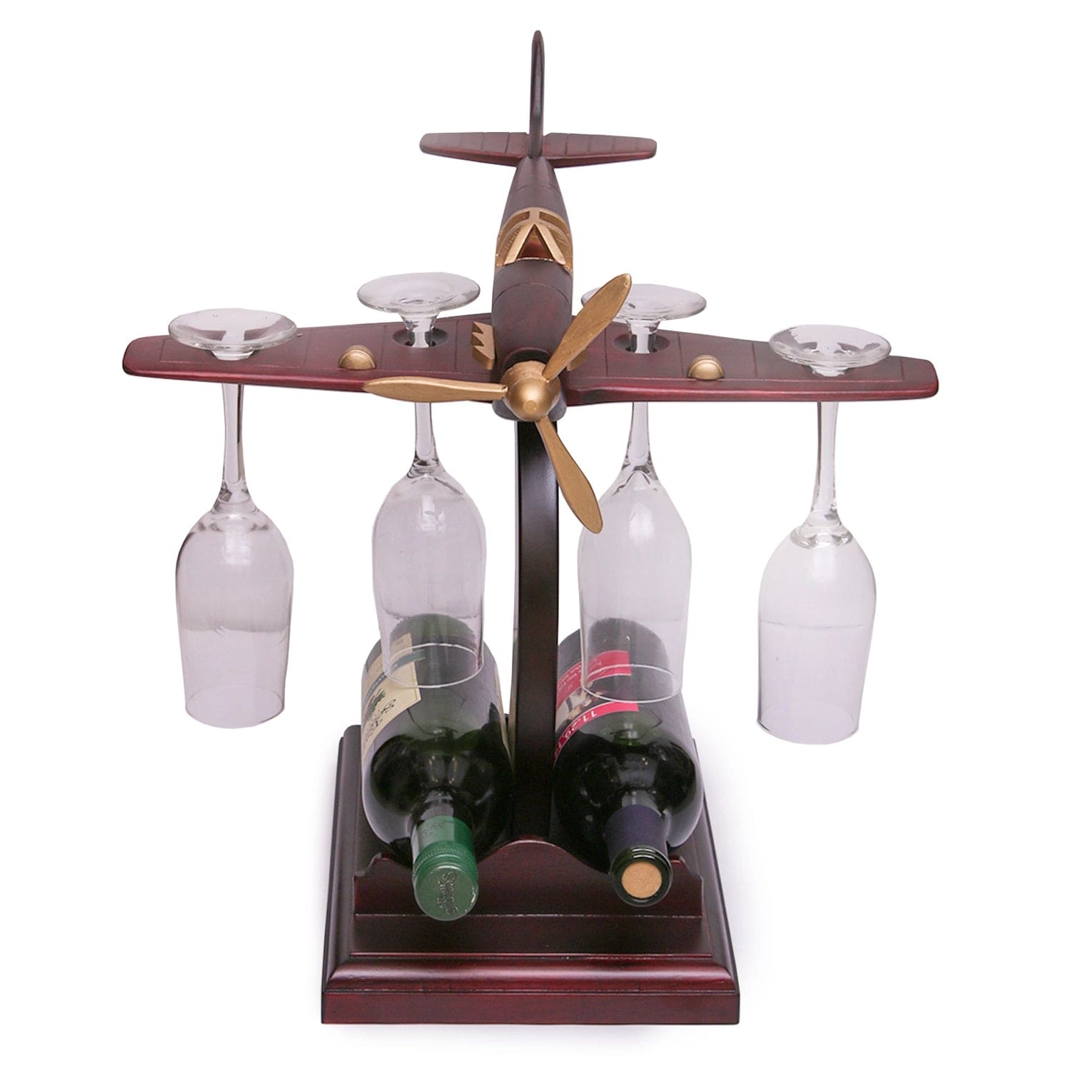 Red Butler Showpieces Decorative Wine Holder WHFA00W16Y18A1 DUFA16A1 Elevate Your Home Bar with Flying Airplane Wine Holder - Modern Decor Redbutler
