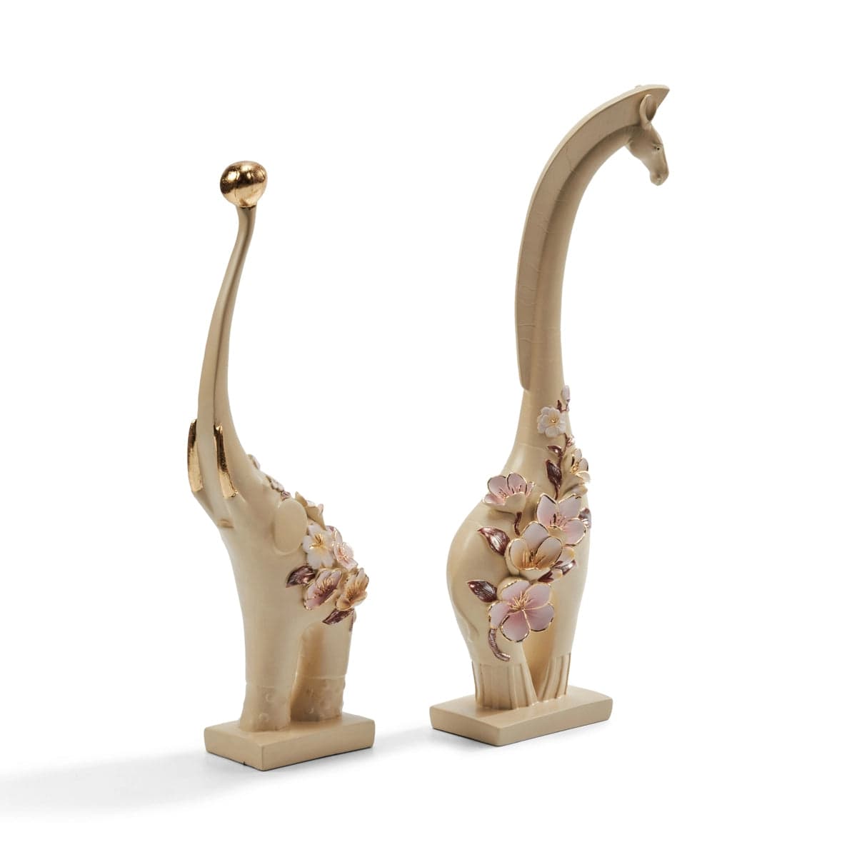 Red Butler Showpieces Giraffe With Elephant ALGW00R17Y19A1 LGW17A1 Giraffe and Elephant Duo Showpiece – Sophisticated Wildlife Elegance | Animal figurine showpieces Redbutler