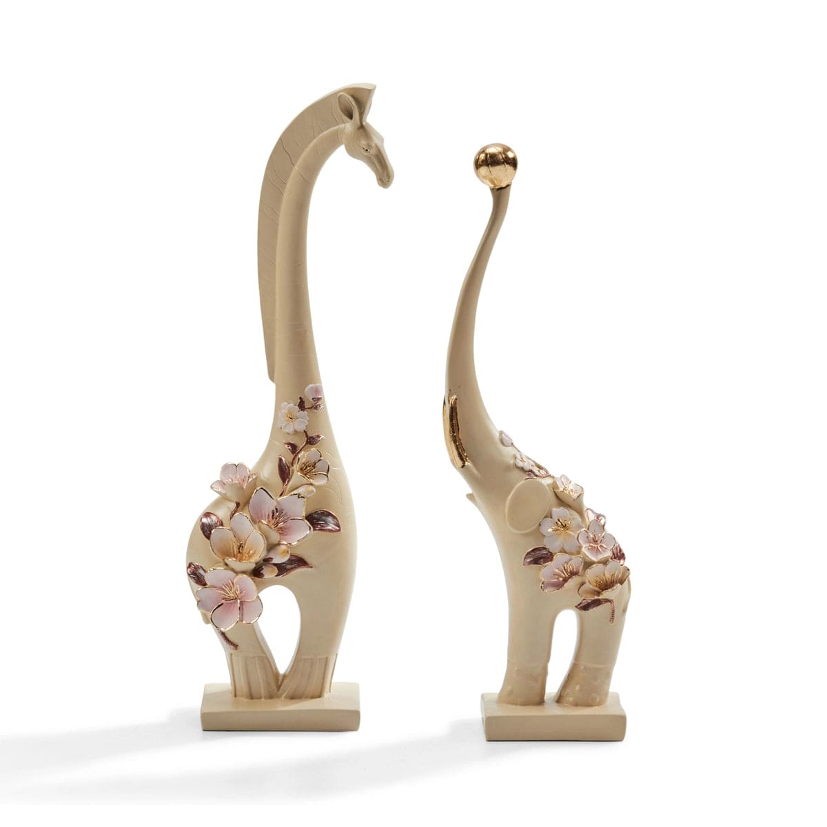 Red Butler Showpieces Giraffe With Elephant ALGW00R17Y19A1 LGW17A1 Giraffe and Elephant Duo Showpiece – Sophisticated Wildlife Elegance | Animal figurine showpieces Redbutler