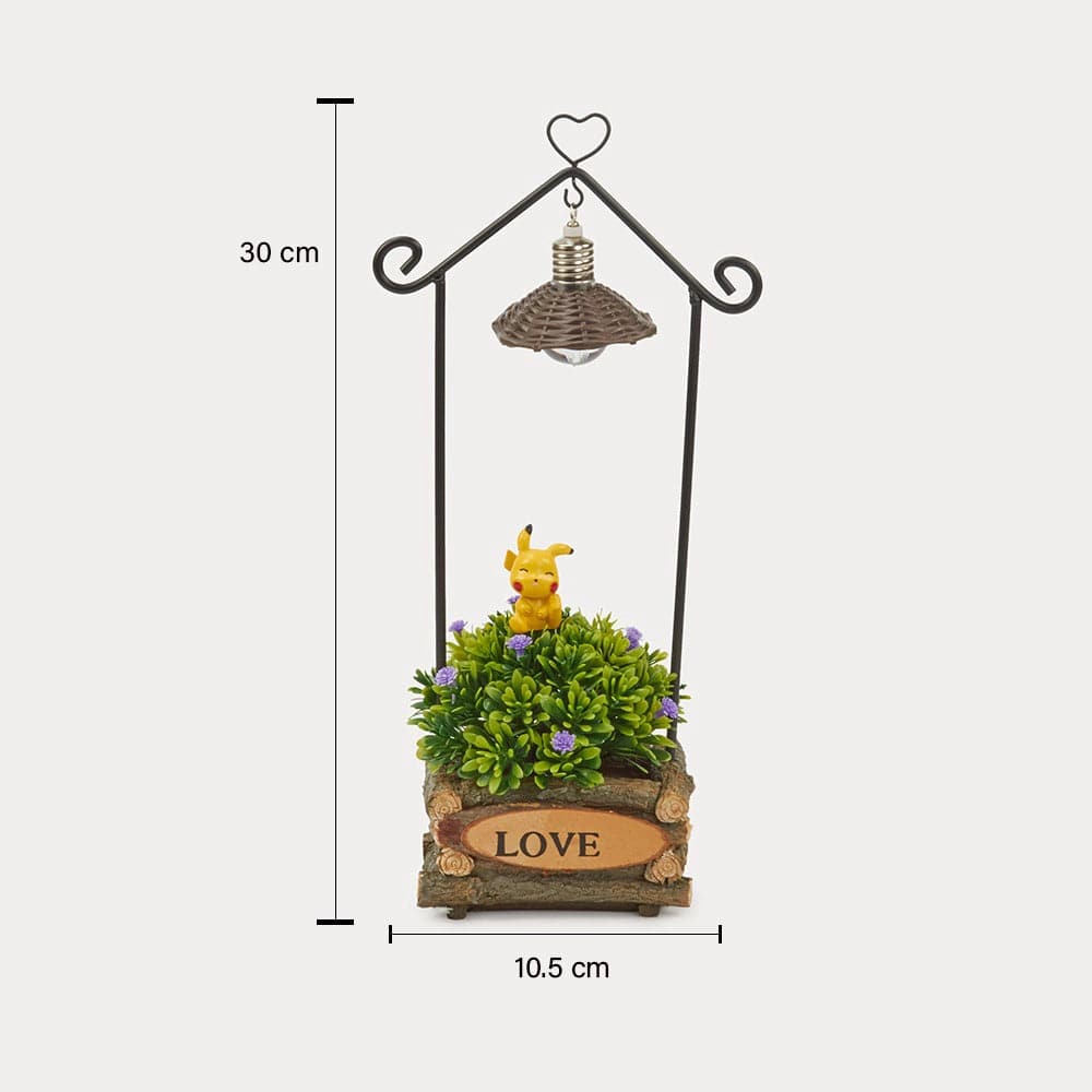 Red Butler Showpieces Pikachu's Love Haven DSPC00L12Y18A1 APC12A1 Pikachu Garden Night Light – Whimsical Illumination for indoors Redbutler