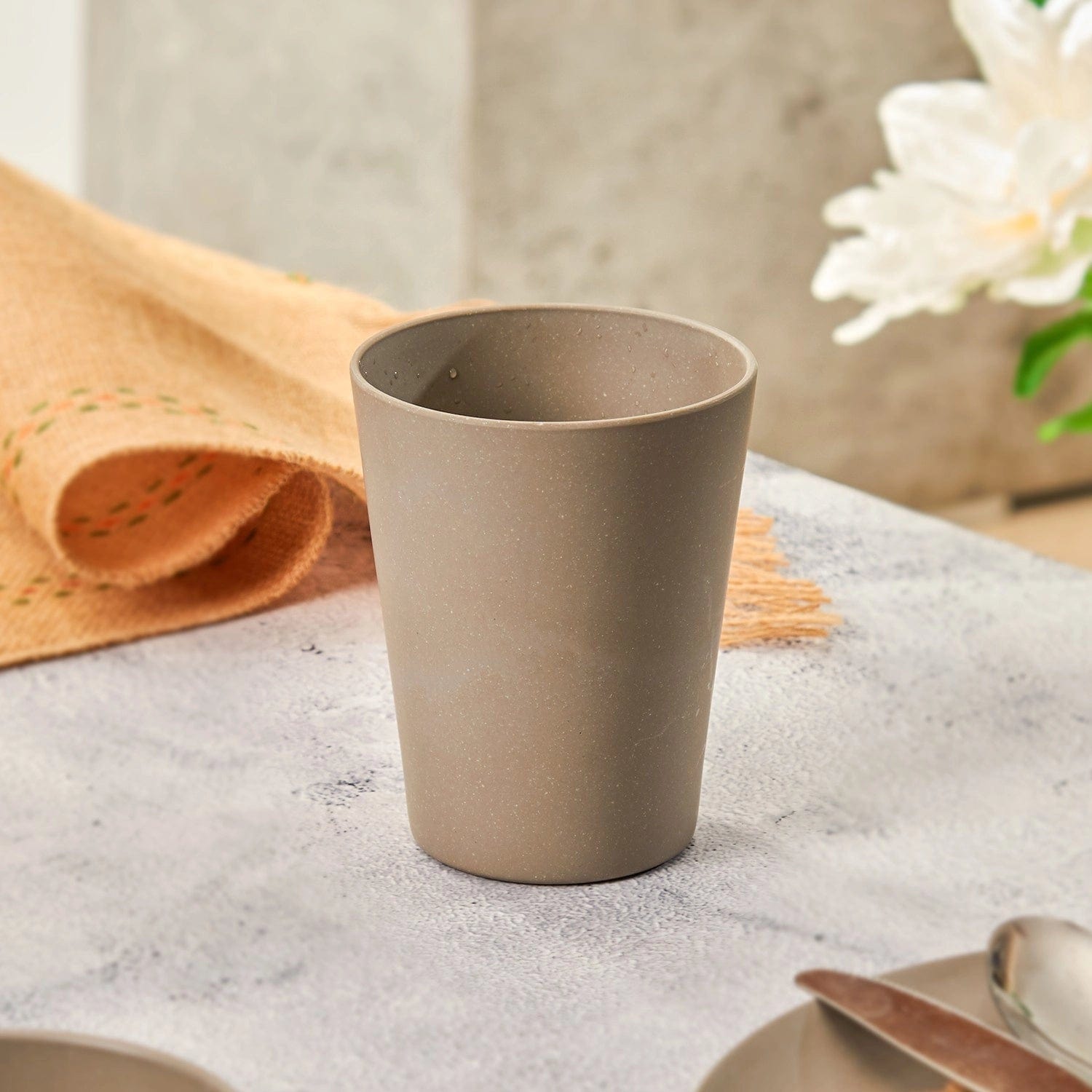 Red Butler Tumblers Bamboo Fibre Tumblers 380ml | 4pcs Set | Cement Design BFG38A7 Daily-Use Eco-Friendly Bamboo Fiber Tumbler: Stylish & Sustainable Redbutler