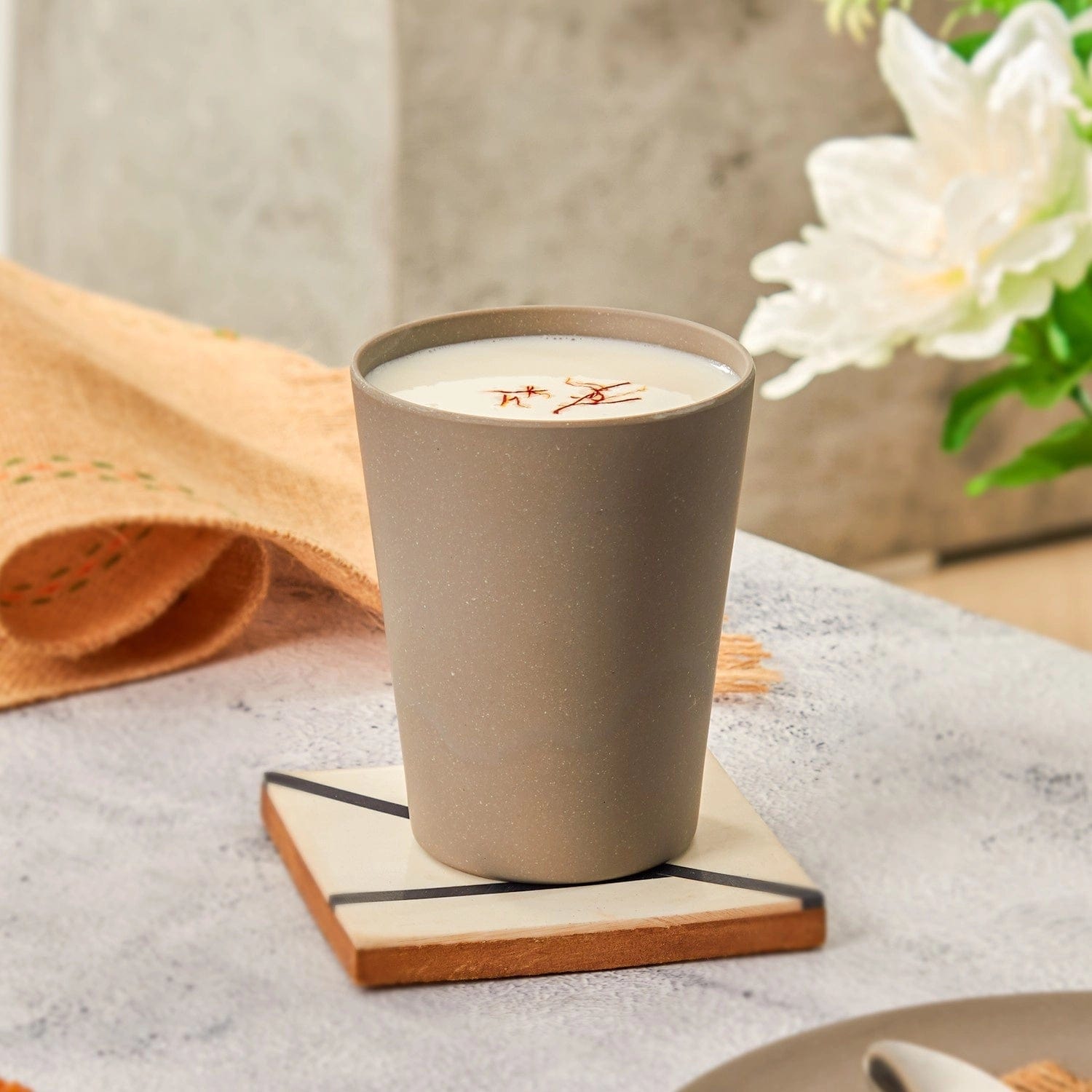 Red Butler Tumblers Bamboo Fibre Tumblers 380ml | 4pcs Set | Cement Design BFG38A7 Daily-Use Eco-Friendly Bamboo Fiber Tumbler: Stylish & Sustainable Redbutler