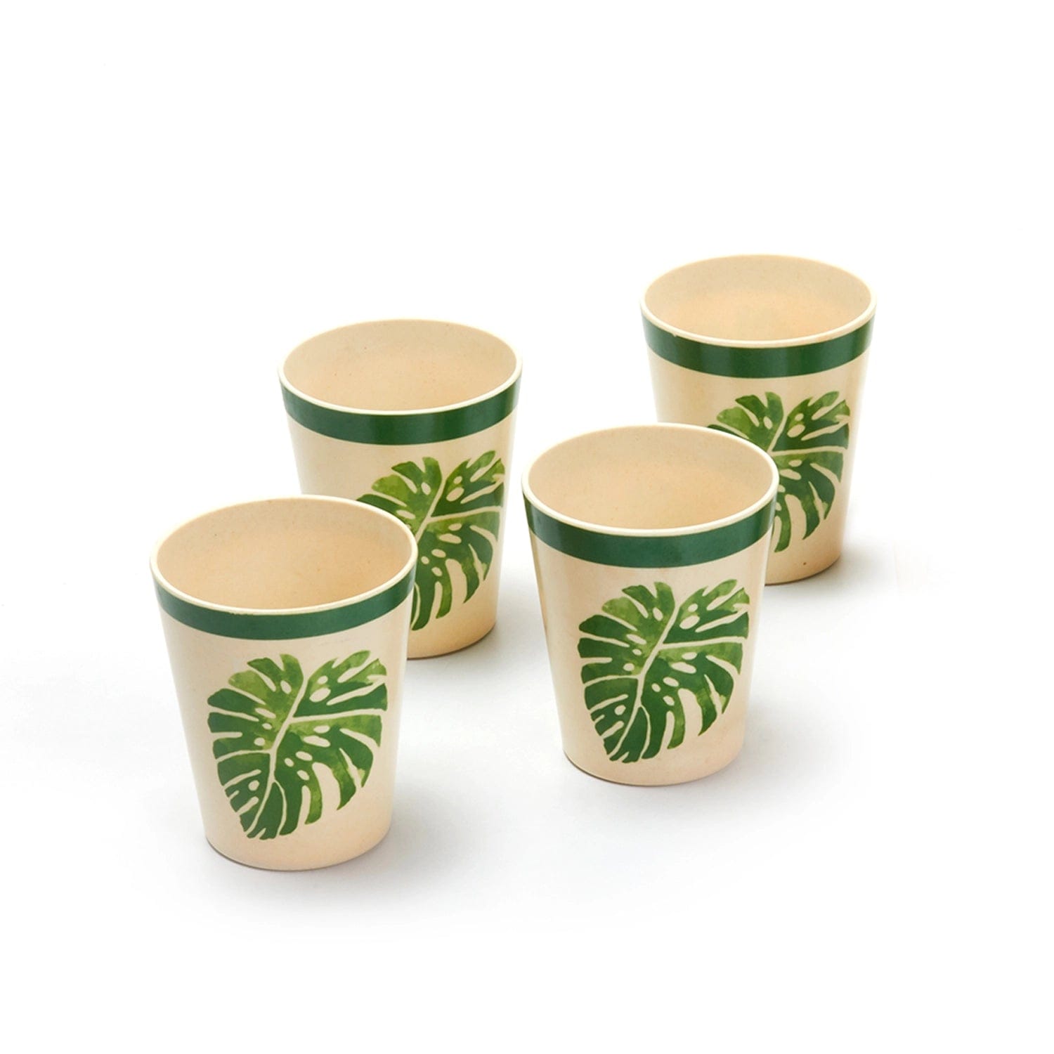 Red Butler Tumblers Bamboo Fibre Tumblers 380ml | 4pcs Set | Leaf Design BFG38A3 Daily-Use Eco-Friendly Bamboo Fiber Tumbler: Stylish & Sustainable Redbutler