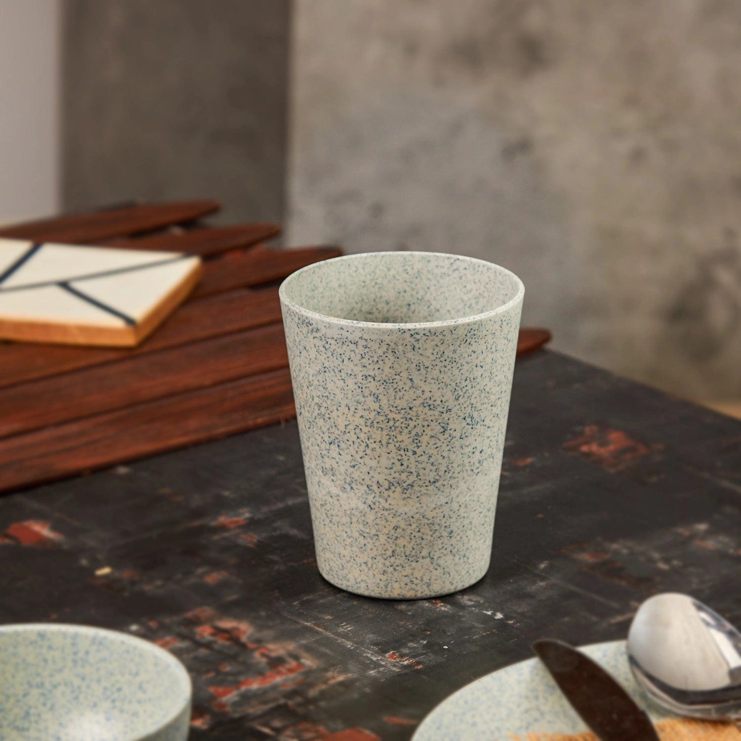 Red Butler Tumblers Bamboo Fibre Tumblers 380ml | 4pcs Set | Stonewash Design BFG38A6 Daily-Use Eco-Friendly Bamboo Fiber Tumbler: Stylish & Sustainable Redbutler