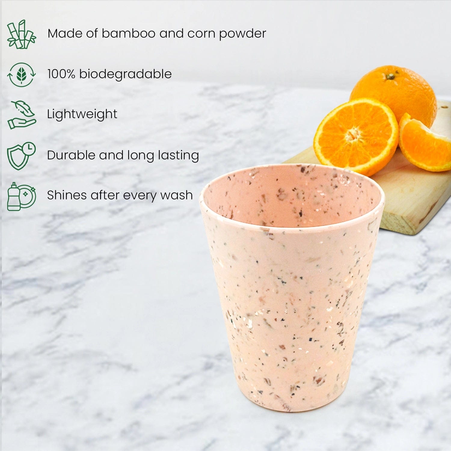 Red Butler Tumblers Bamboo Fibre Tumblers 380ml | 4pcs Set | Walnut Design BFG38A9 Redbutler