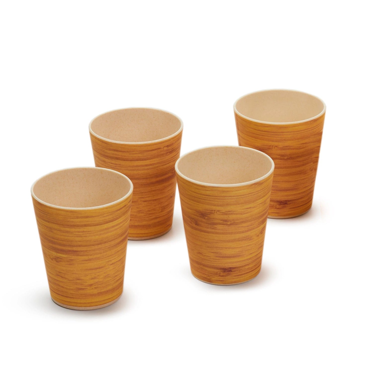 Red Butler Tumblers Bamboo Fibre Tumblers 380ml | 4pcs Set | Wooden Design BFG38A4 Daily-Use Eco-Friendly Bamboo Fiber Tumbler: Stylish & Sustainable Redbutler