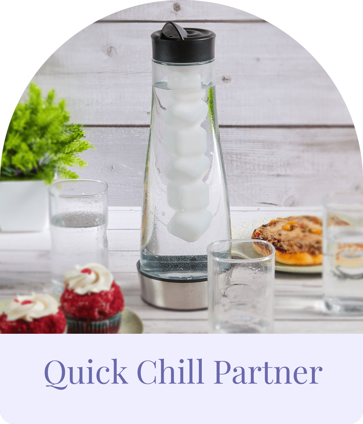 Efficient cooling carafe, designed to keep beverages refreshingly chilled for an extended period