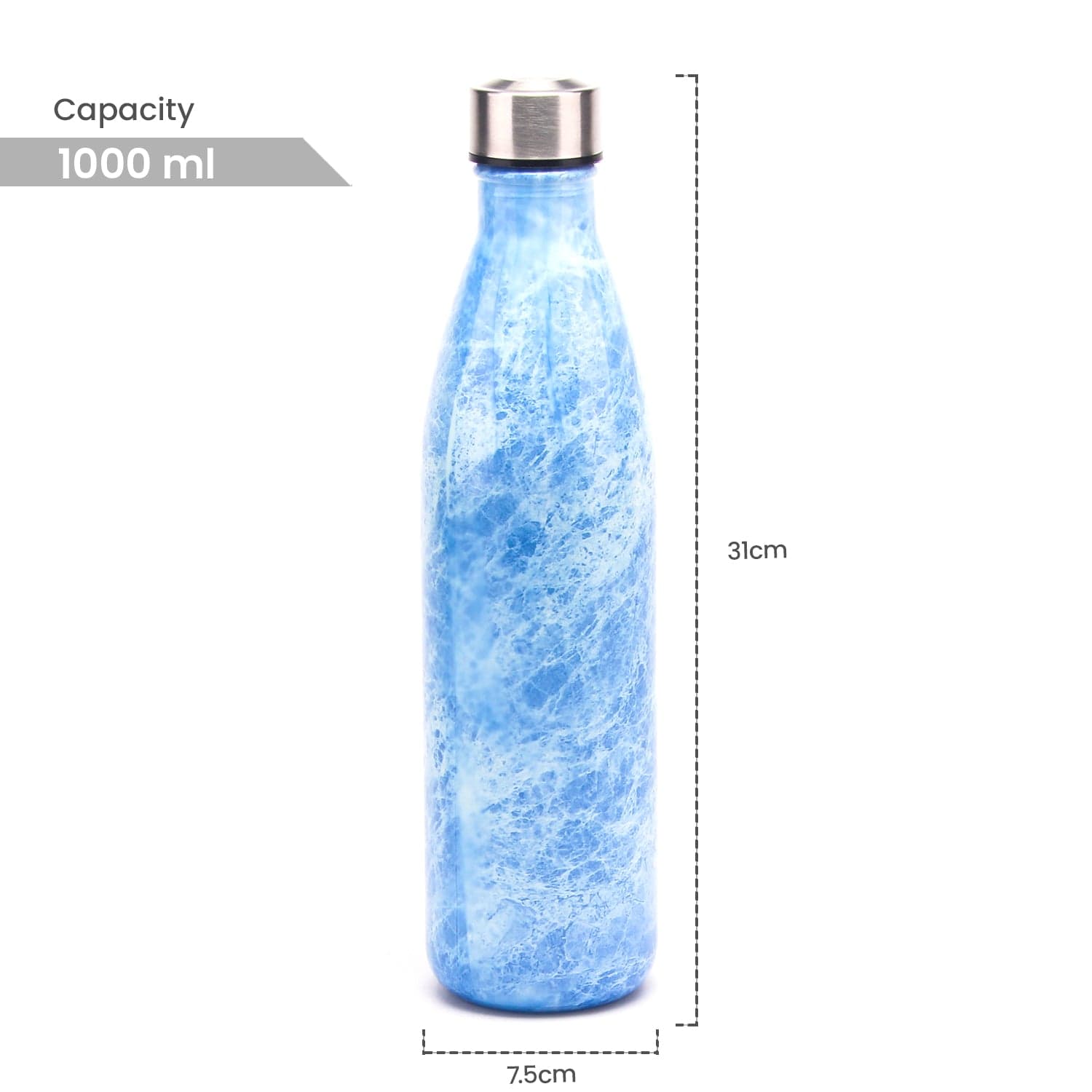 Red Butler Bottles Decorative Glass Bottle 1000ml | 4pcs Set | Blue QGBF10A3 Redbutler