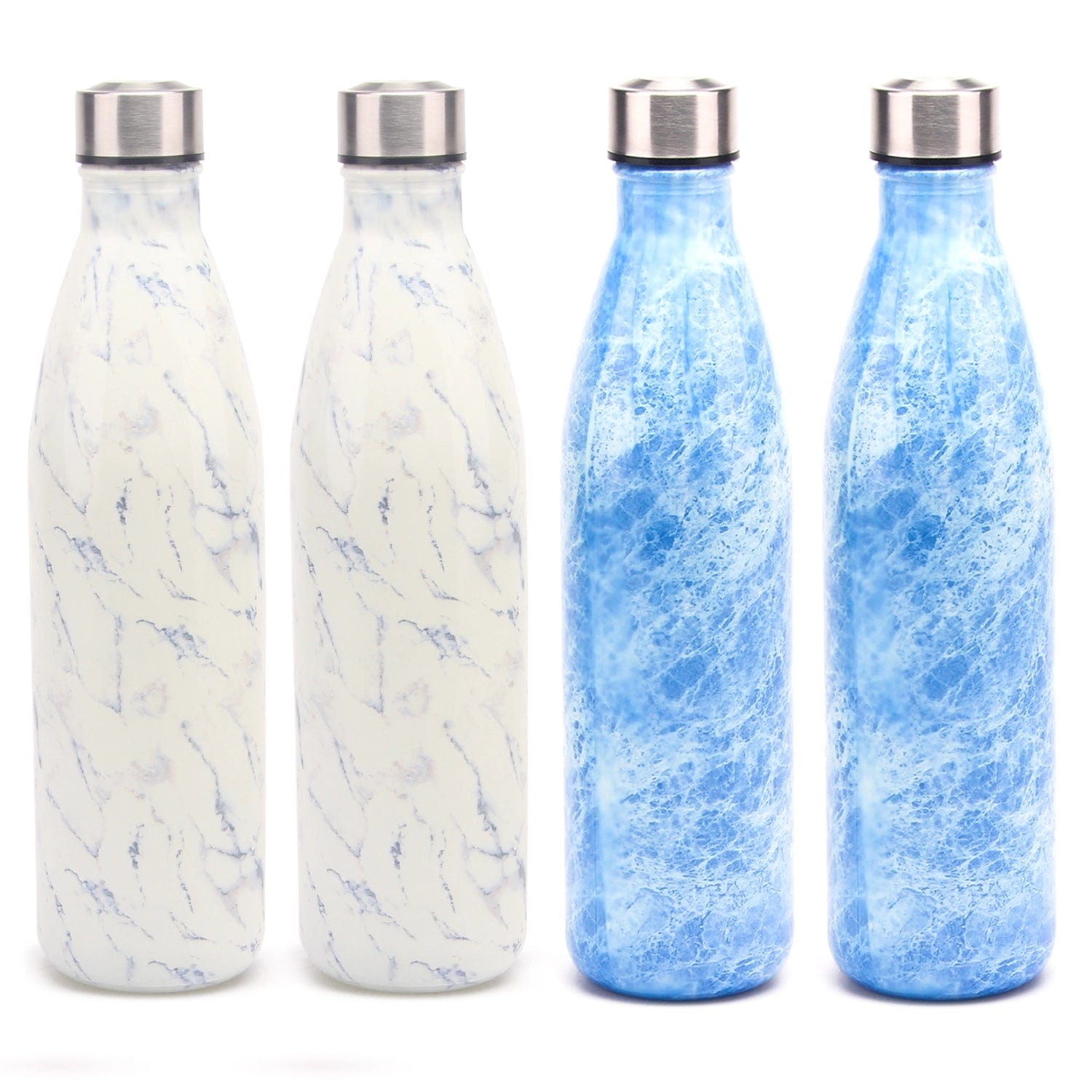 Red Butler Bottles Decorative Glass Bottle 1000ml | 4pcs Set | White & Blue QGBF10A3 Redbutler