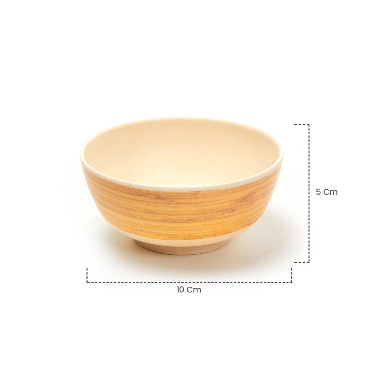 Red Butler Bowls Bamboo Fibre Bowl 4 inches | 6pcs Set | Wooden Design BB04A4 Daily-Use Eco-Friendly Bamboo Fiber Bowl: Stylish & Sustainable Redbutler