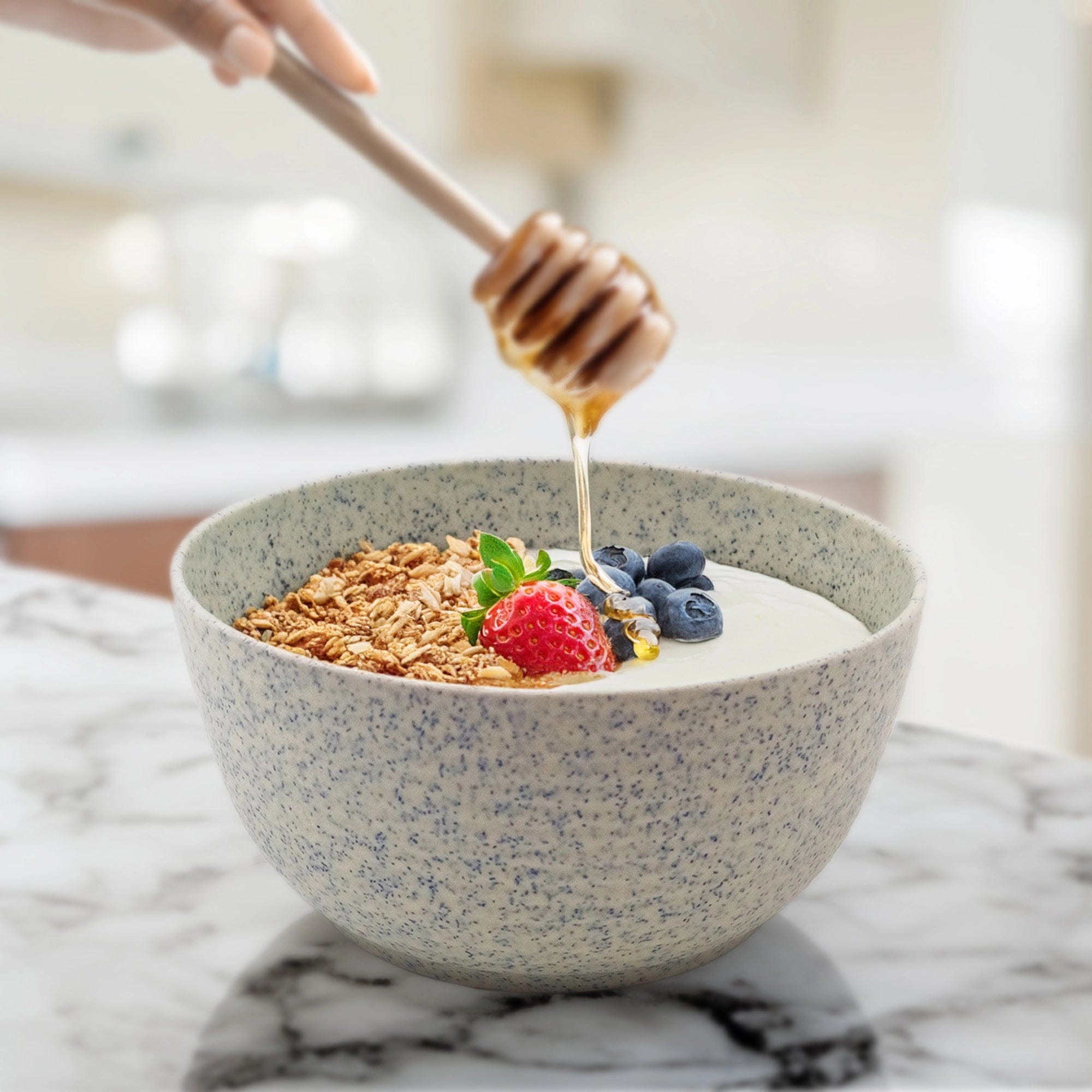 Red Butler Bowls Bamboo Fibre Multipurpose Bowl 5.5 inches | 2pcs Set | Stonewash Design BFBR5A6 Daily-Use Eco-Friendly Bamboo Fiber Bowl: Stylish & Sustainable Redbutler