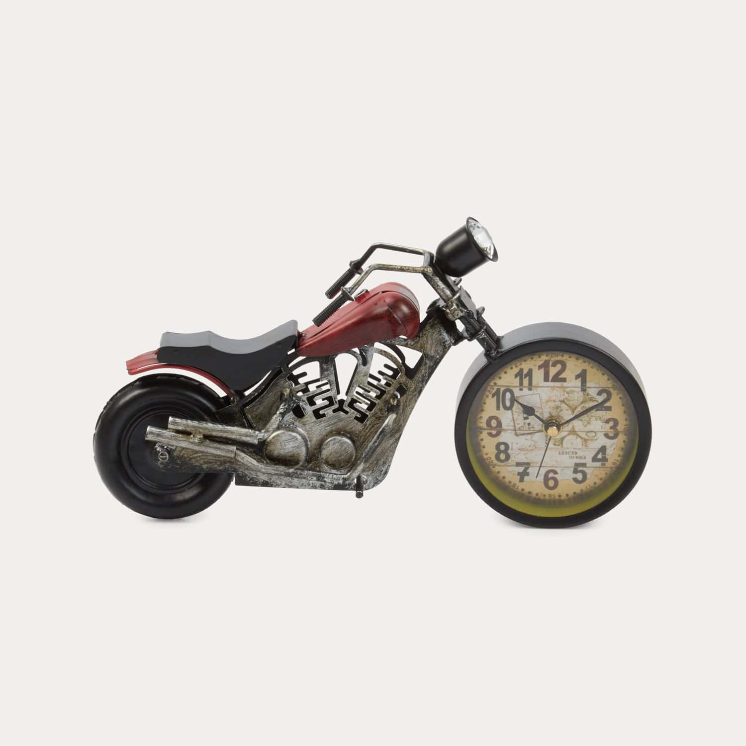 Red Butler Clock Bike Clock DTBC00M07Y19A1 TBC07A1 Metal Bike Clock – Unique Table Clock for Bike Lovers Redbutler