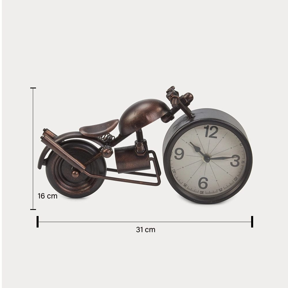 Red Butler Clock Bike Clock DTCB00M03Y19A1 TBC03A1 Metal Bike Clock – Unique Table Clock for Bike Lovers Redbutler