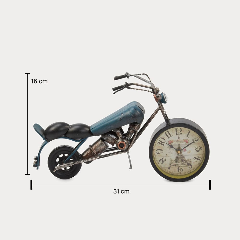 Red Butler Clock Bike Clock DTBC00M13Y19A2 TBC13A2 Metal Bike Clock – Unique Table Clock for Bike Lovers Redbutler