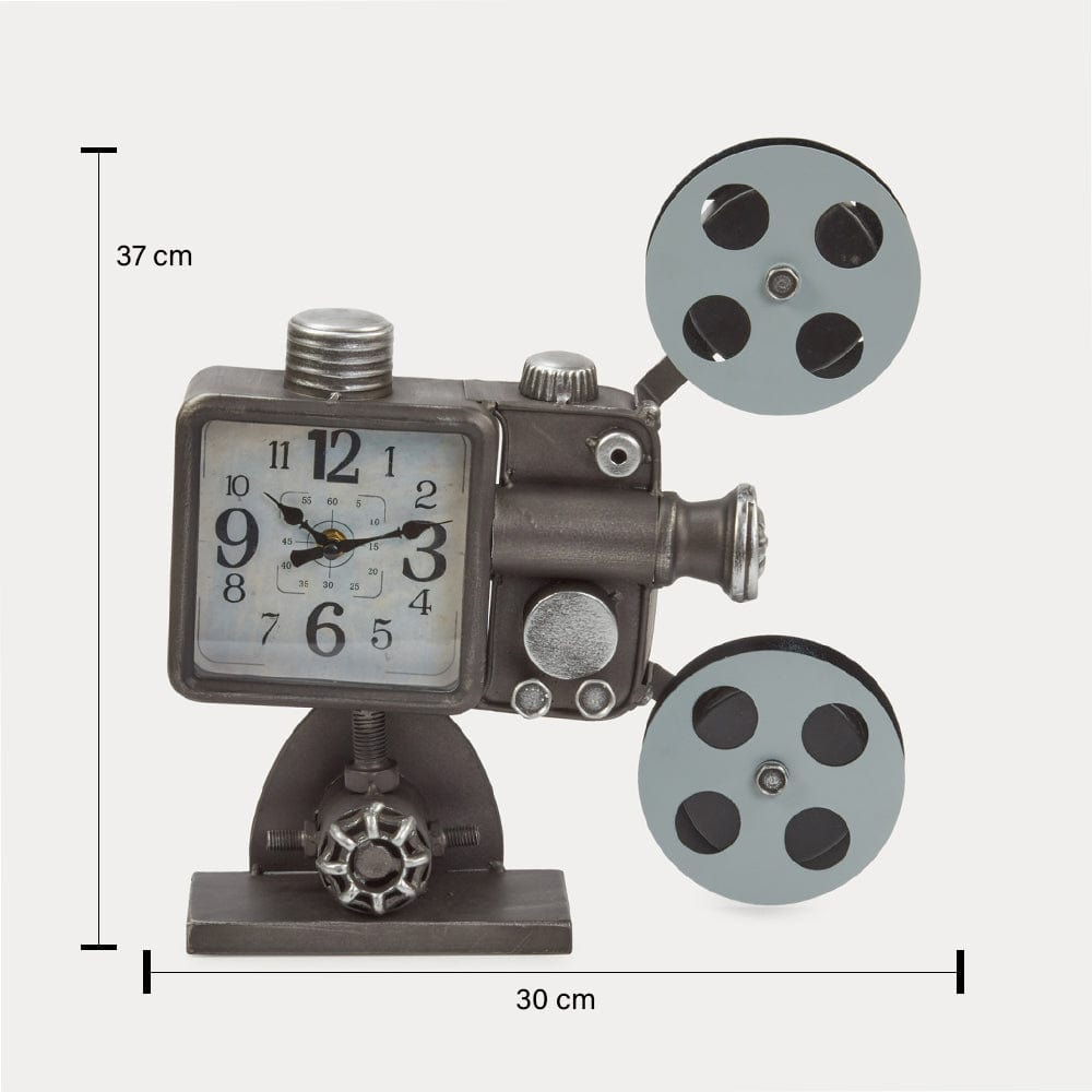 Red Butler Clock Reel Camera with clock DTRC00M14Y19A1 TRC14A1 Metal Vintage Camera Clock – Unique Table Clock and Gift Choice Redbutler