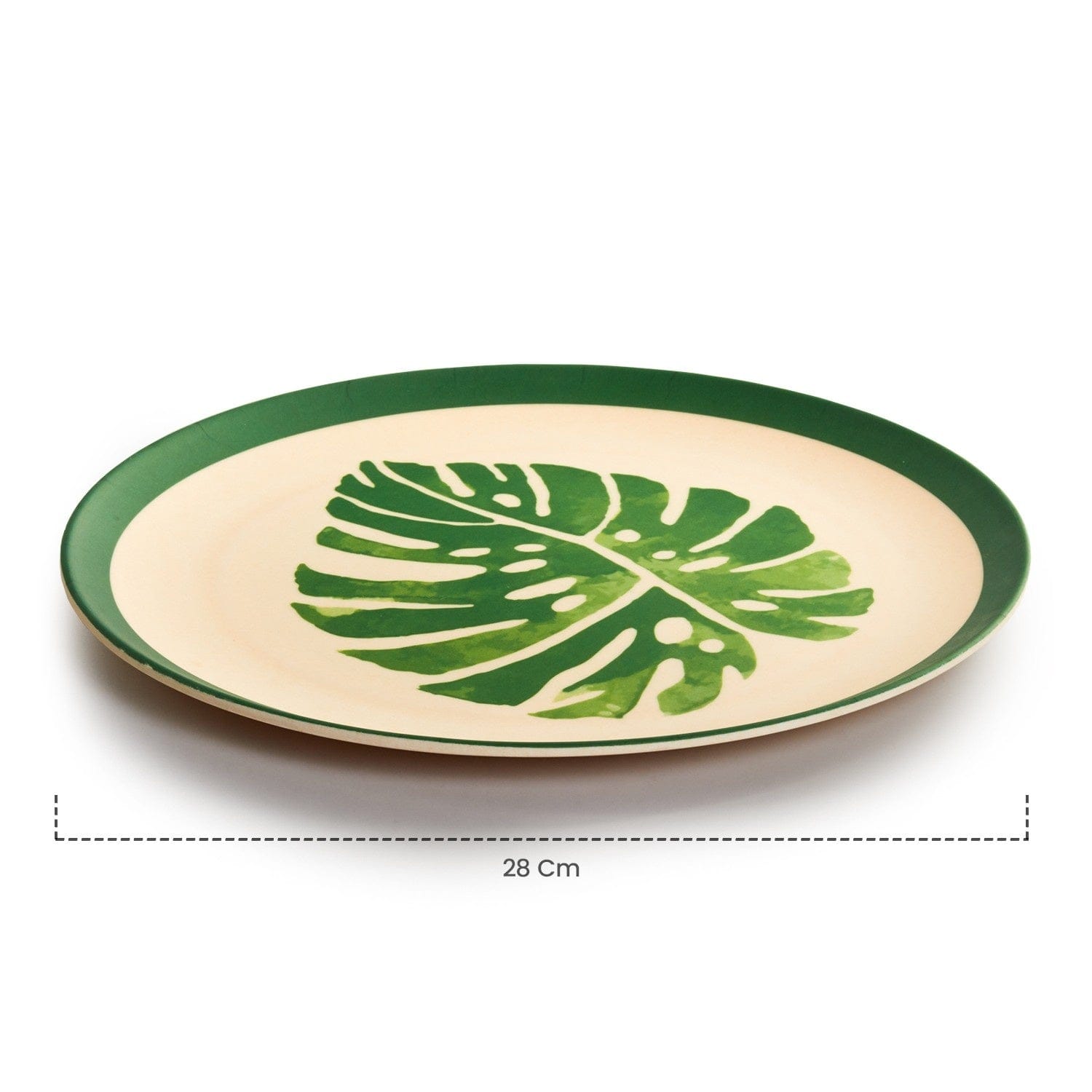 Red Butler Dinner Plates Bamboo Fibre Dinner Plates | 4pcs Set | Leaf Design BFP11A3 Daily-Use Eco-Friendly Bamboo Fiber Dinner Plate Stylish & Sustainable Redbutler