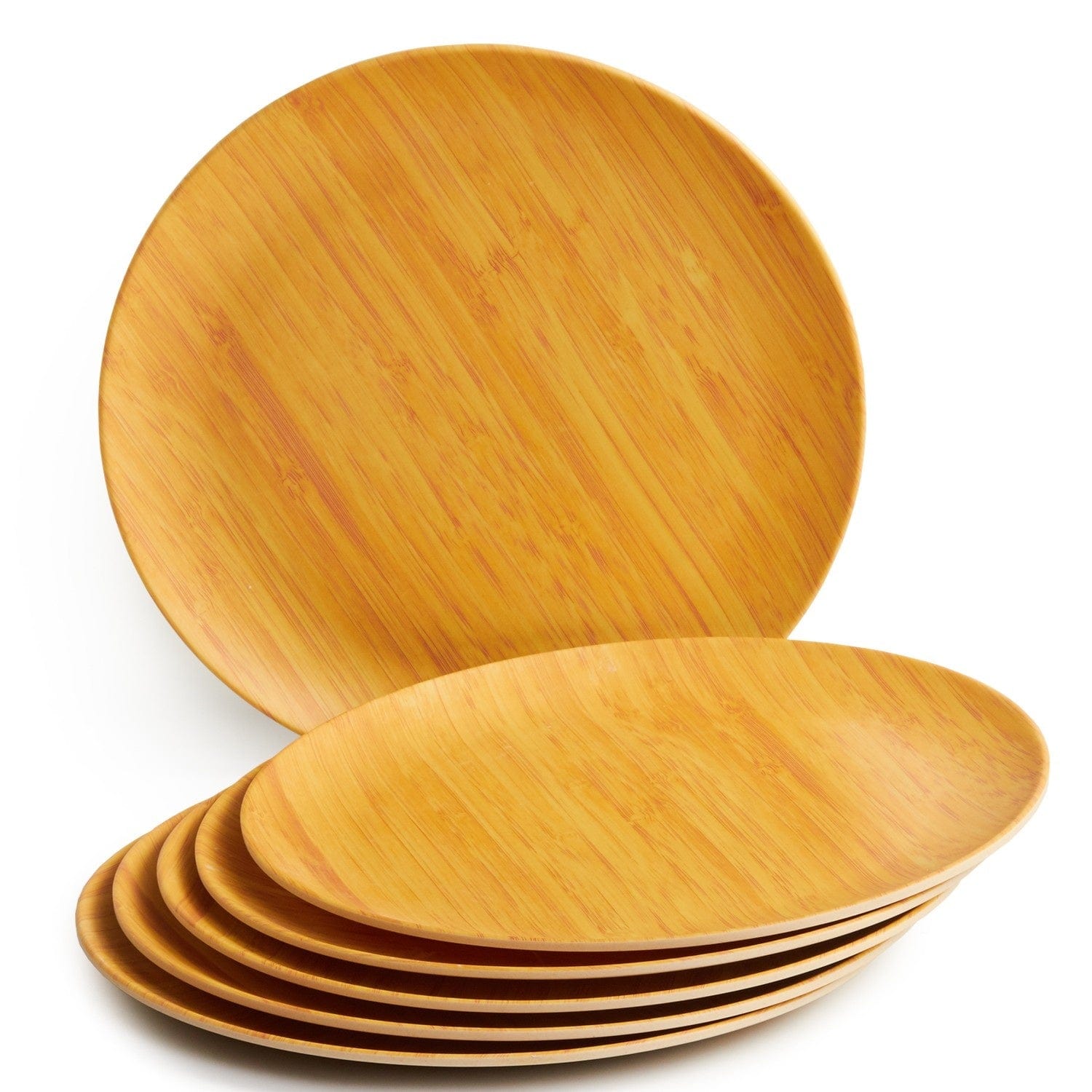 Red Butler Dinner Plates Bamboo Fibre Plate 11 inches | 6pcs Set | Wooden Design BP11A4 Daily-Use Eco-Friendly Bamboo Fiber Dinner Plate Stylish & Sustainable Redbutler