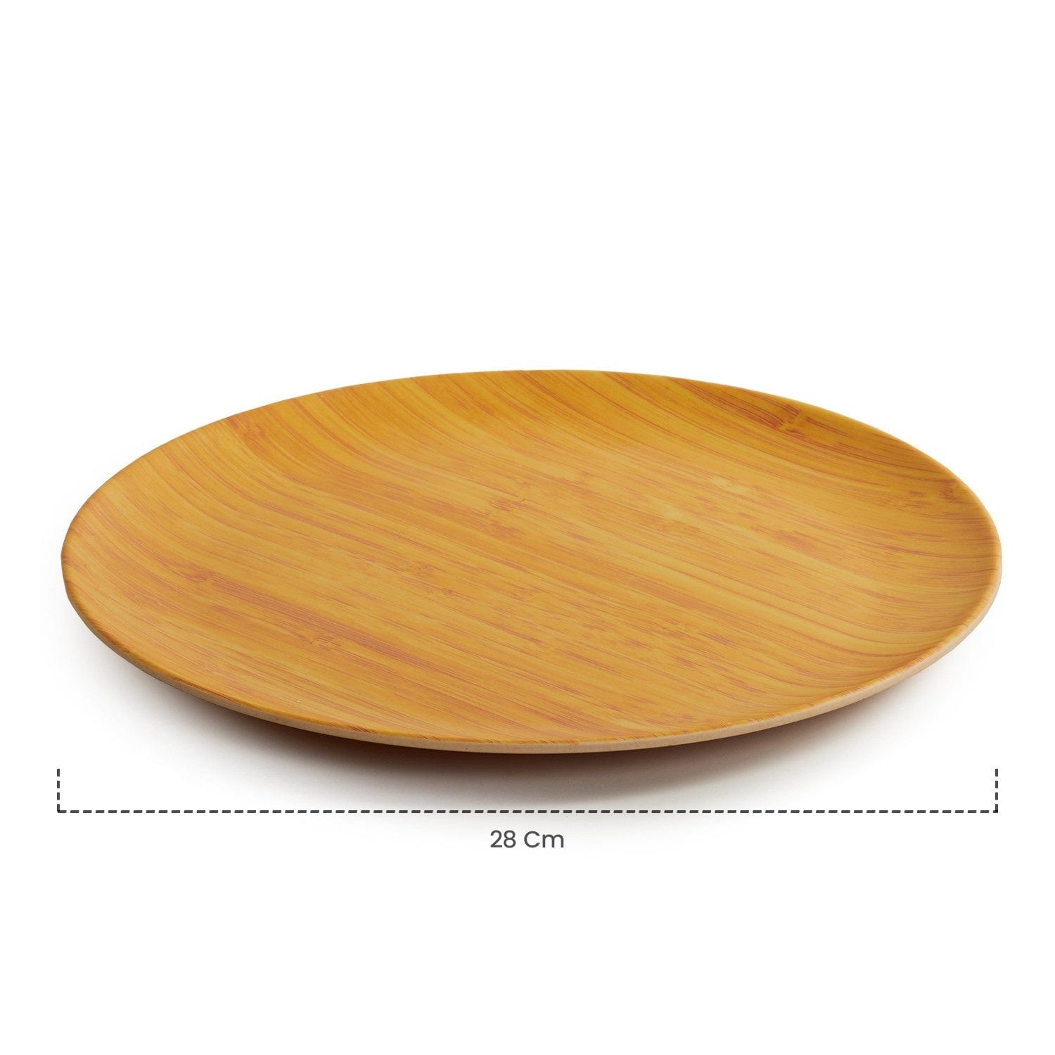 Red Butler Dinner Plates Bamboo Fibre Plate 11 inches | 6pcs Set | Wooden Design BP11A4 Daily-Use Eco-Friendly Bamboo Fiber Dinner Plate Stylish & Sustainable Redbutler