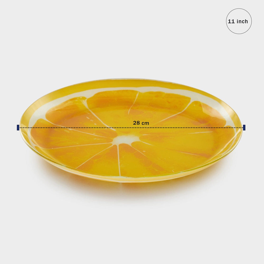 Designer Glass Dinner Plate Lemon 6pcs set