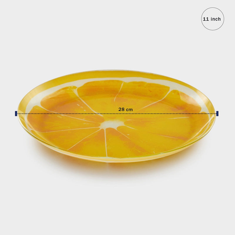 Designer Glass Dinner Plate Lemon 6pcs set