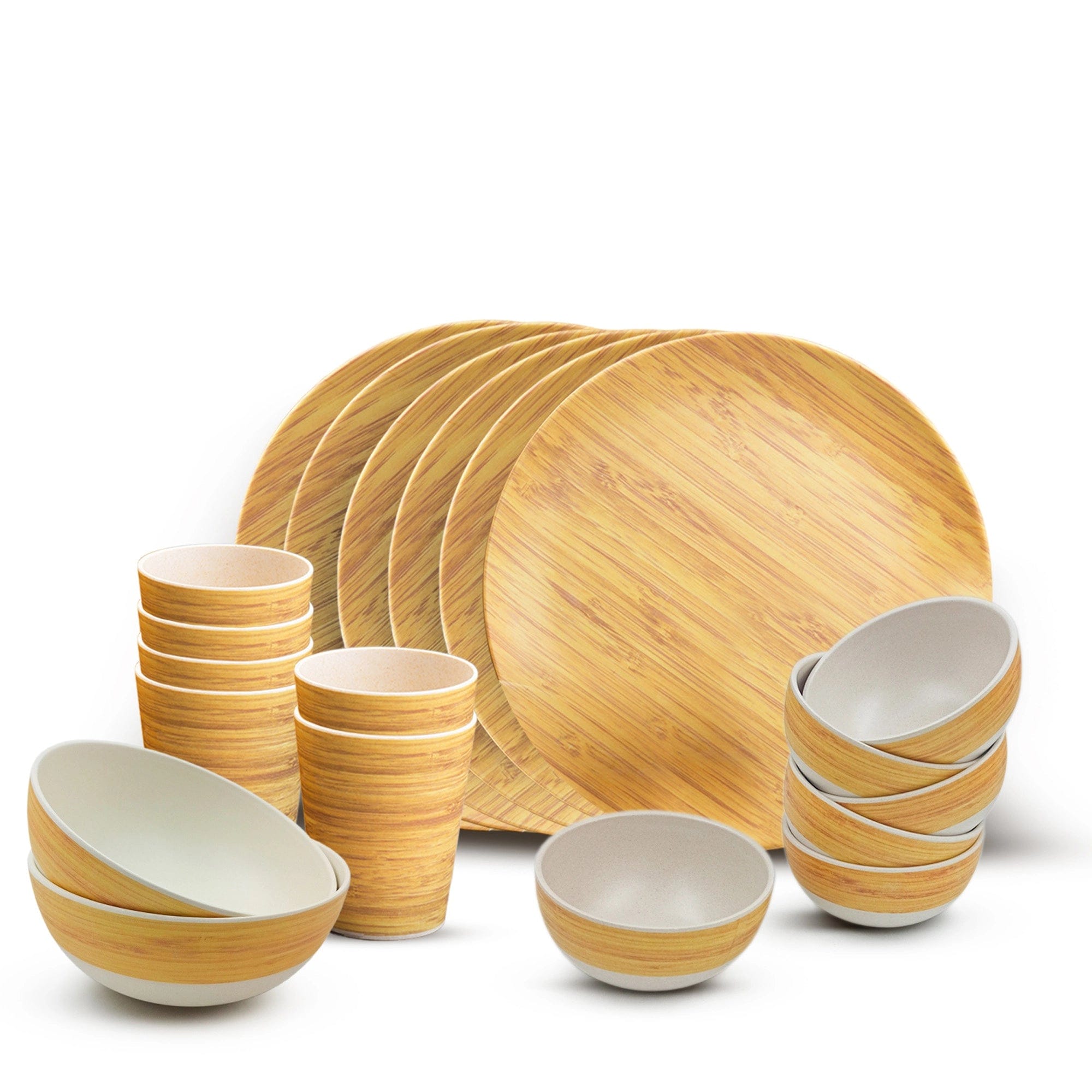 Red Butler Dinner Set Bamboo Fibre Dinner Set | 20pcs Set | Wooden Design BFD20A4 Redbutler