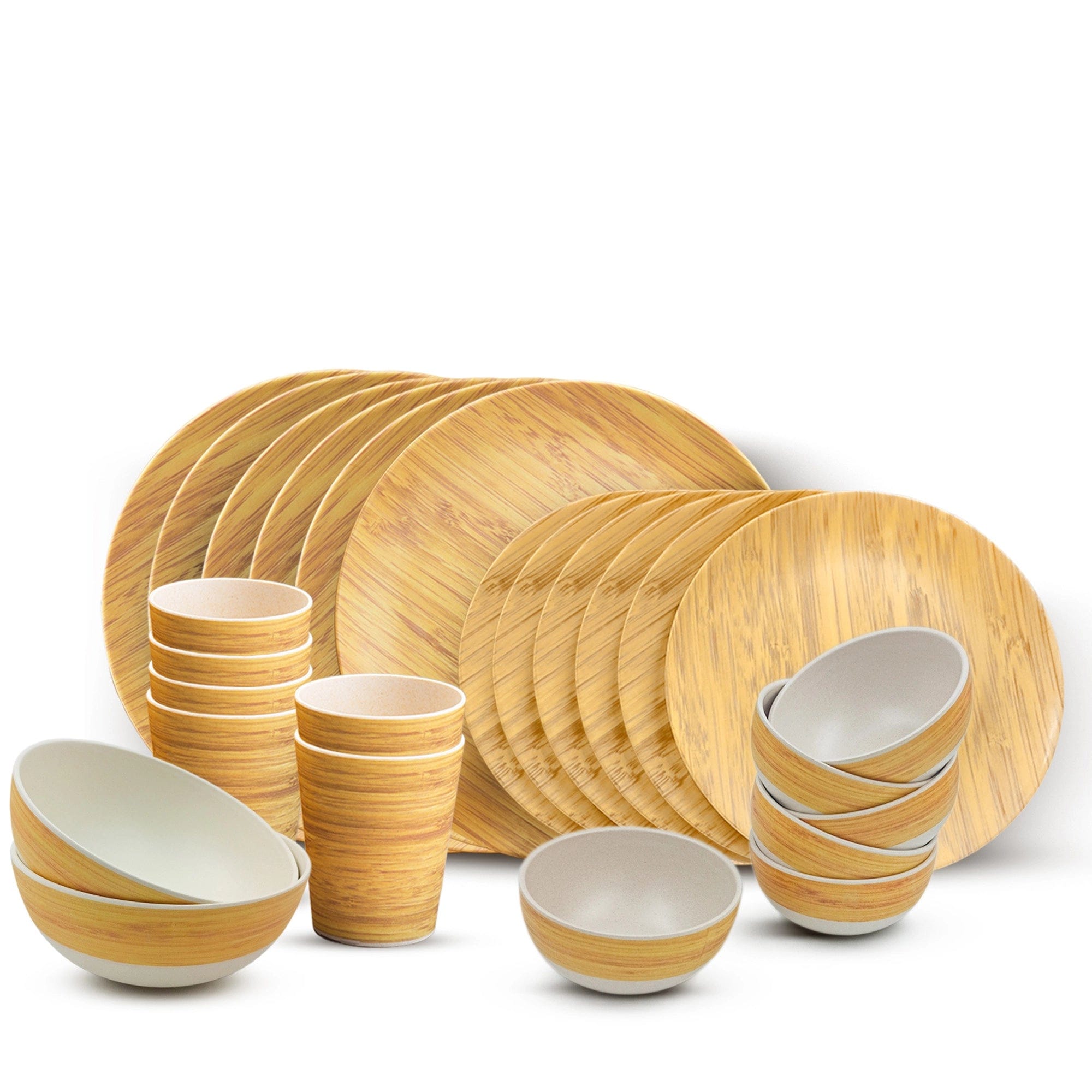 Red Butler Dinner Set Bamboo Fibre Dinner Set | 26pcs Set | Wooden Design BFD26A4 Redbutler