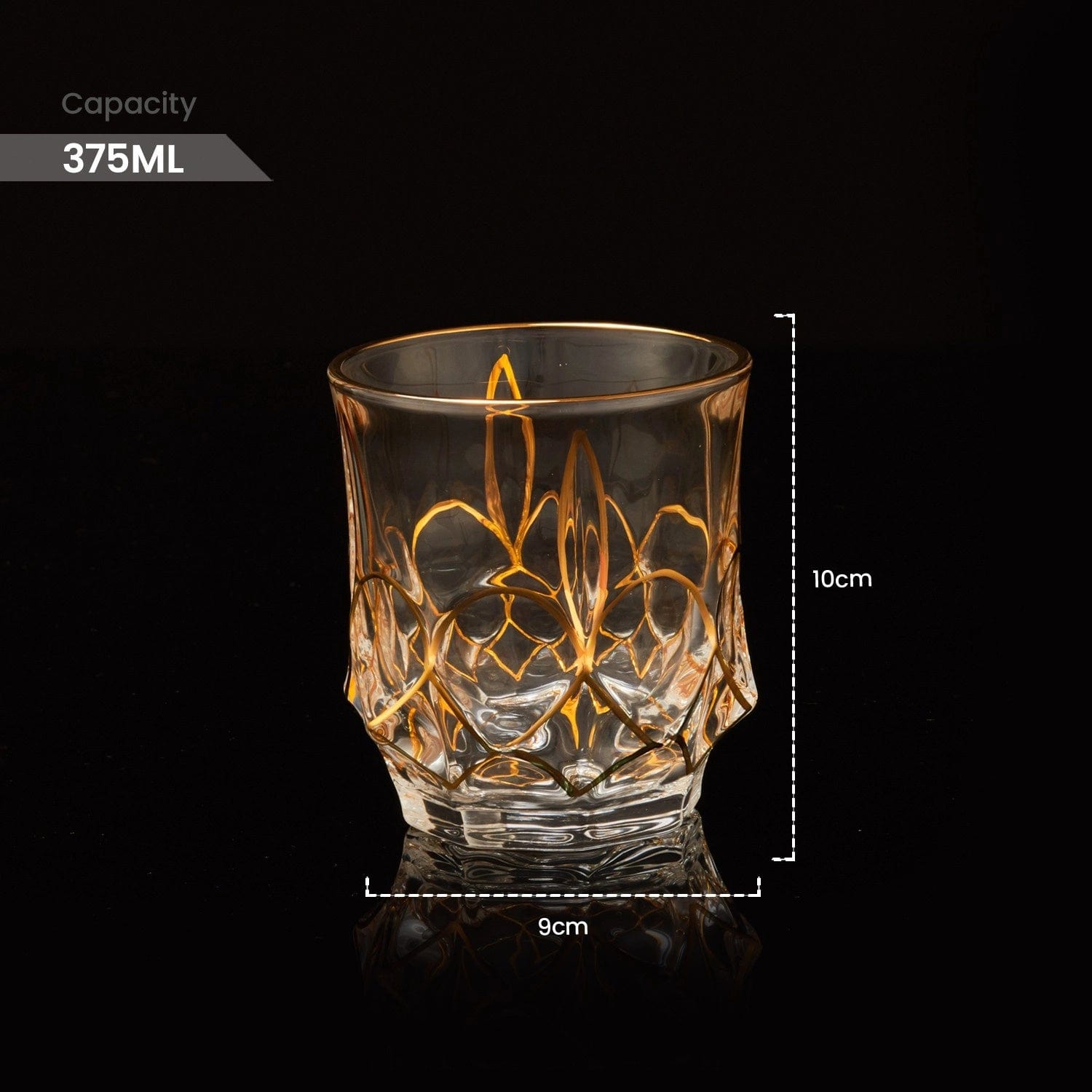 Red Butler Goldline Collection Goldine Crystal Glass Tumbler | 6pcs Set CGLT0C375Y23A1 CLT75A1 Elegant Gold-Accented Crystal Tumbler Redbutler