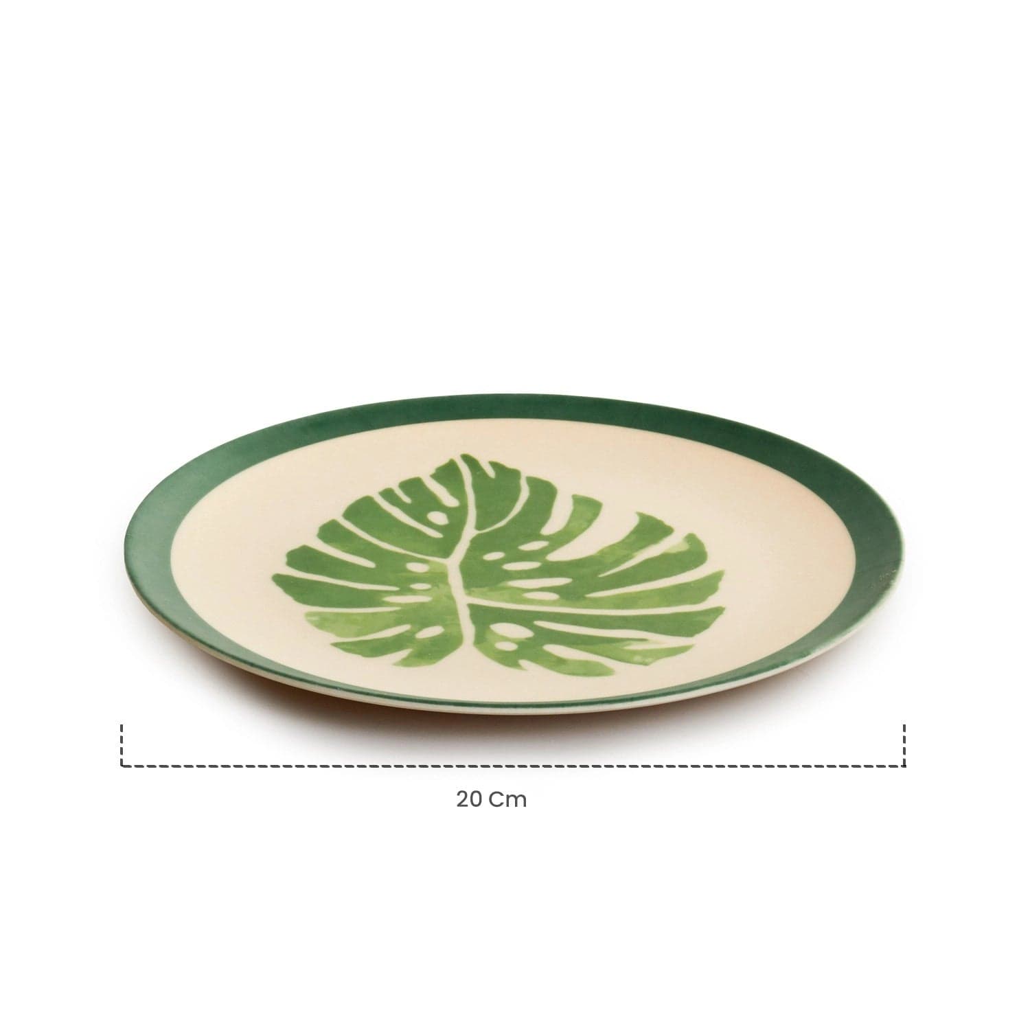 Red Butler Half Plates Bamboo Fibre Snack Plates | 4pcs Set | Leaf Design BFP08A3 Daily-Use Eco-Friendly Bamboo Fiber Snack Plate: Stylish & Sustainable Redbutler