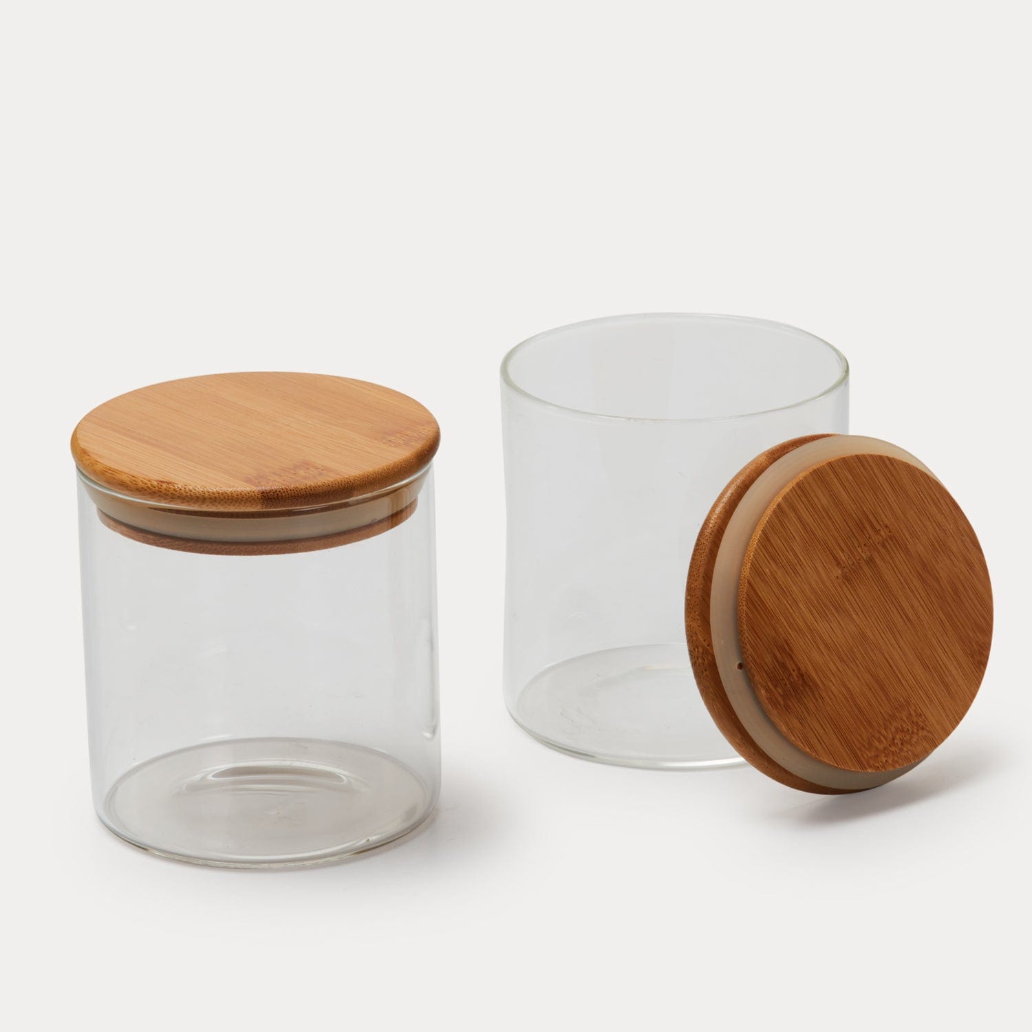 Red Butler Jars Borosilicate Glass Jar with Bamboo Lid | 2pcs Set | 500ml GB50A1 Redbutler