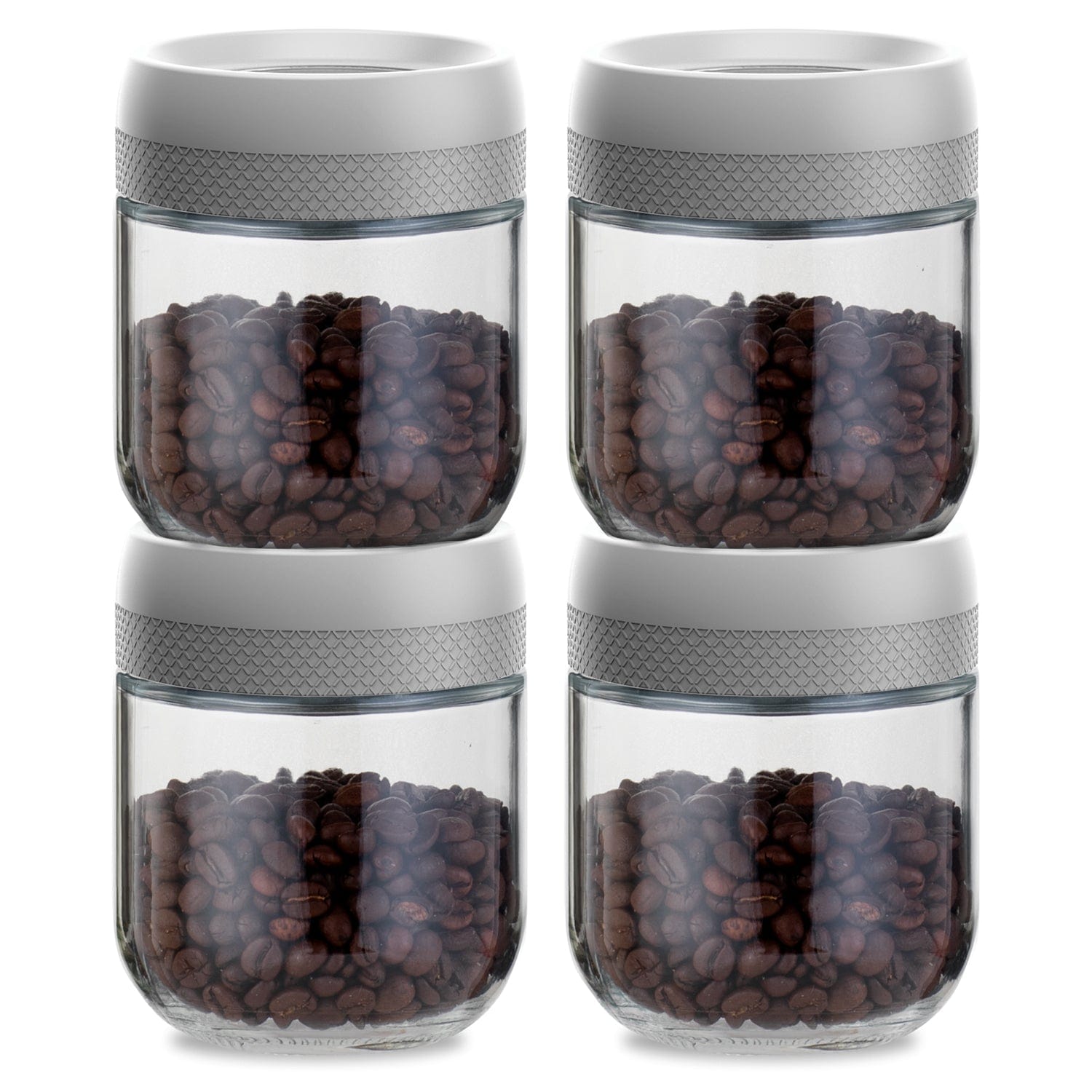 Red Butler Jars Magnifying  Glass Jars | 4pcs Set |350ml | Grey QSGM35A3 Redbutler