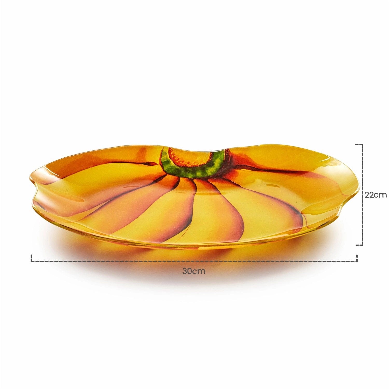 Red Butler Platter Banana Design Serving Platter | 2pcs Set DSBA12A1 Banana-Shaped Fruit Plate: Stylish & Durable Glassware Redbutler