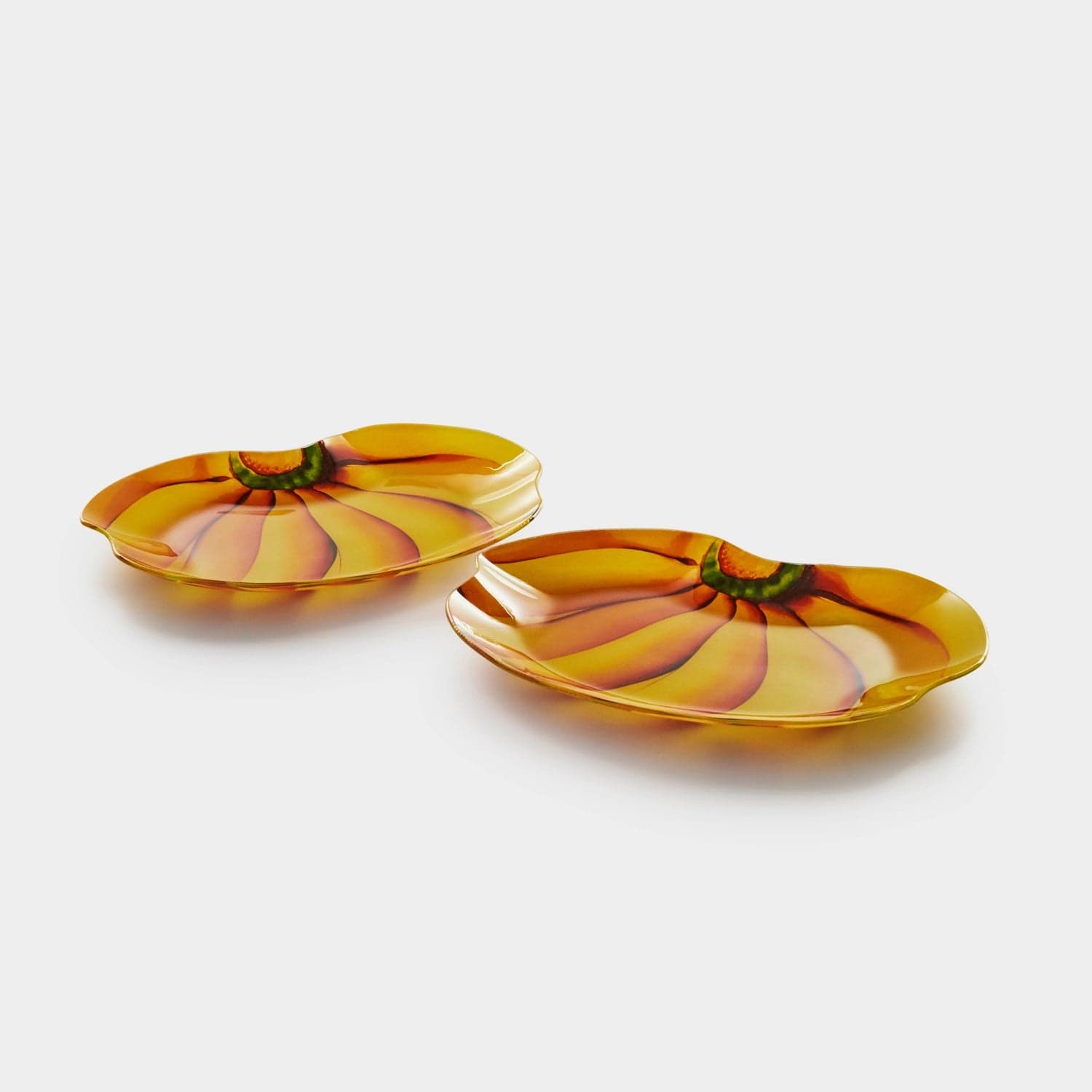 Red Butler Platter Banana Design Serving Platter | 2pcs Set DSBA12A1 Banana-Shaped Fruit Plate: Stylish & Durable Glassware Redbutler