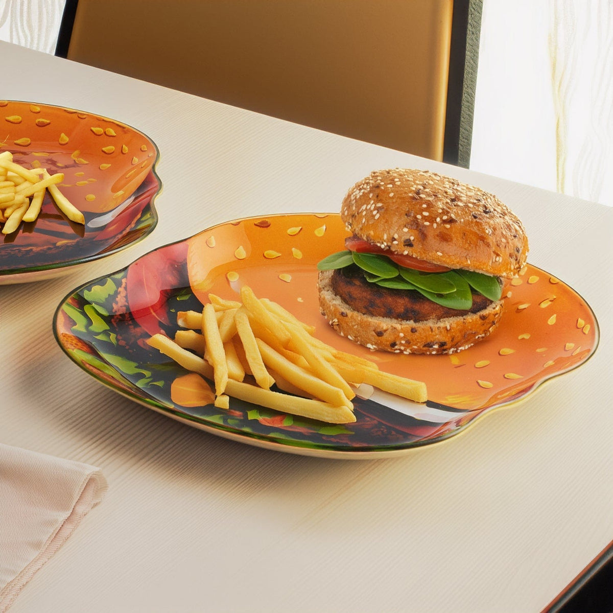 Burger Design Serving Platter | 2pcs Set