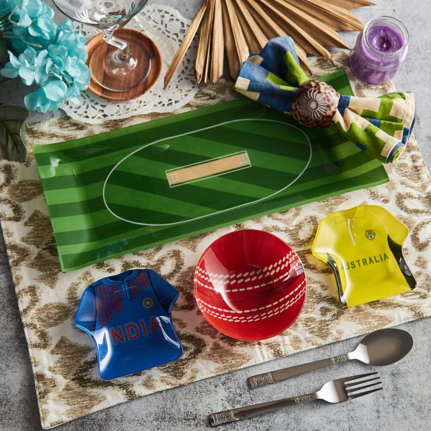 Red Butler Platter Designer Serving Platter | Cricket | 4pcs Set DSGS0GC38Y21A1 GSC38A1 Redbutler