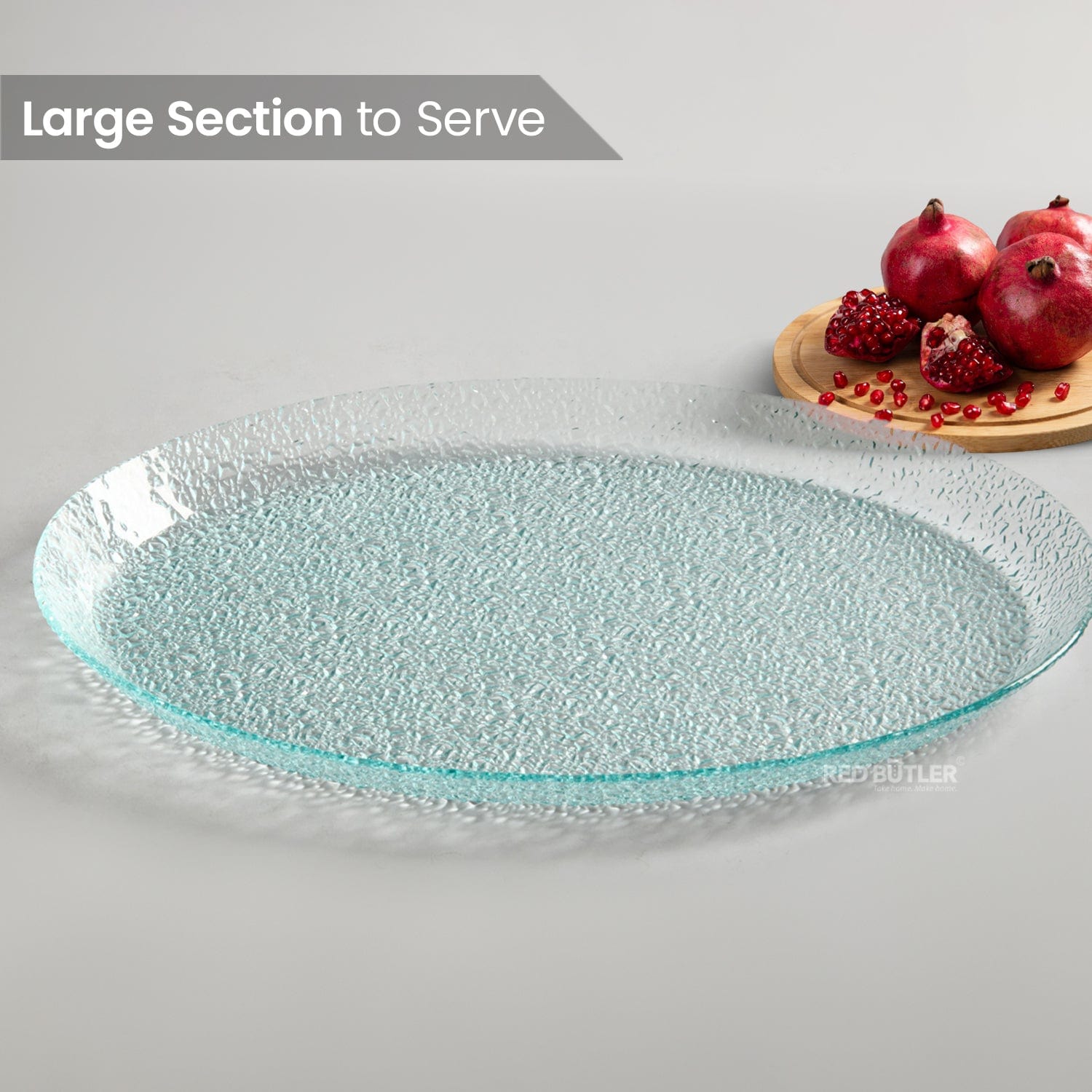 Red Butler Platter Glass Platter- Oval GOD34A1 Elegant Glass Platters for Stylish Serving | Versatile and Chic Tableware Redbutler