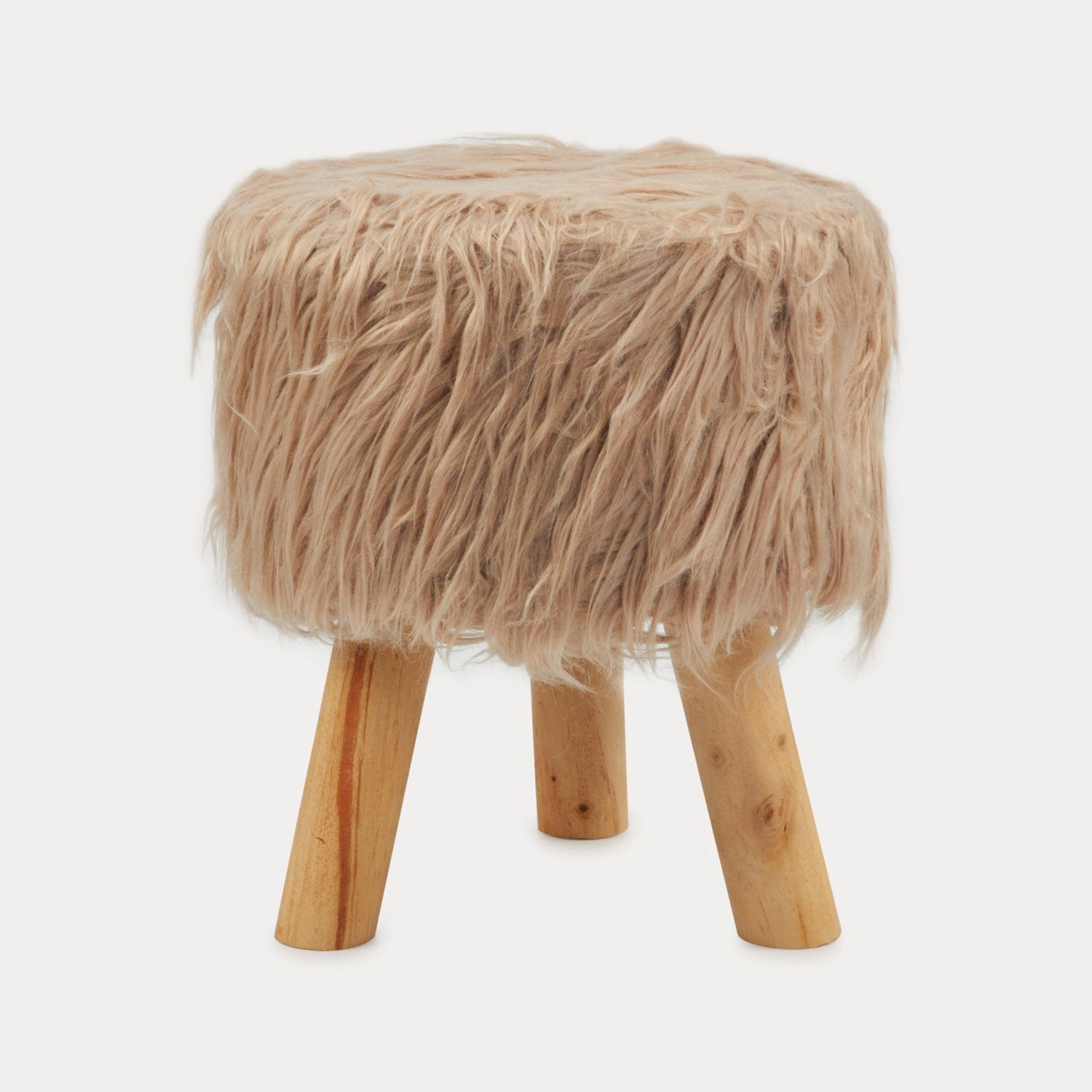 Red Butler Pouffe Farn top Pouffe- Beige PSFT00F14Y19A3 SFT14A3 Compact Velvet Pouffe Stool – Elegant Accent for Small Spaces Redbutler