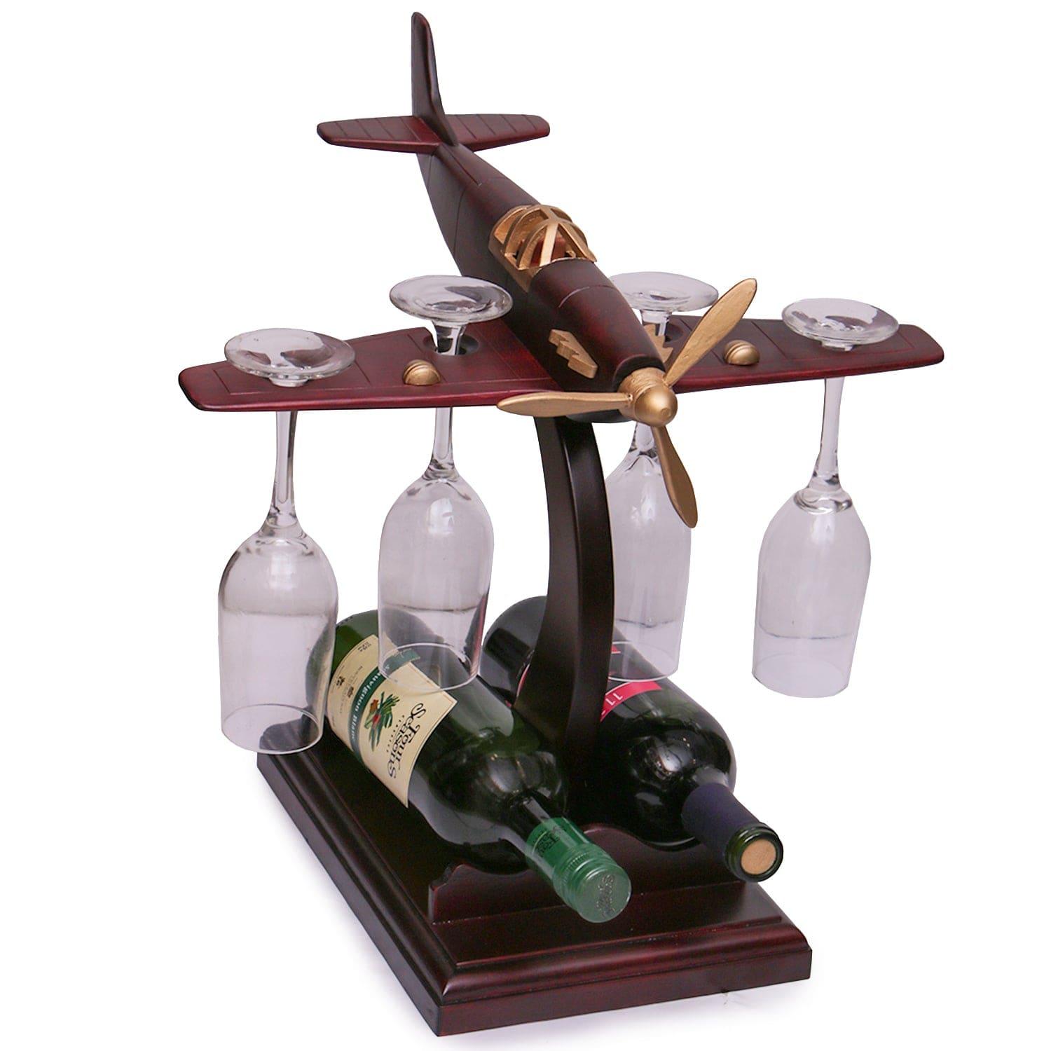 Red Butler Showpieces Decorative Wine Holder WHFA00W16Y18A1 DUFA16A1 Elevate Your Home Bar with Flying Airplane Wine Holder - Modern Decor Redbutler