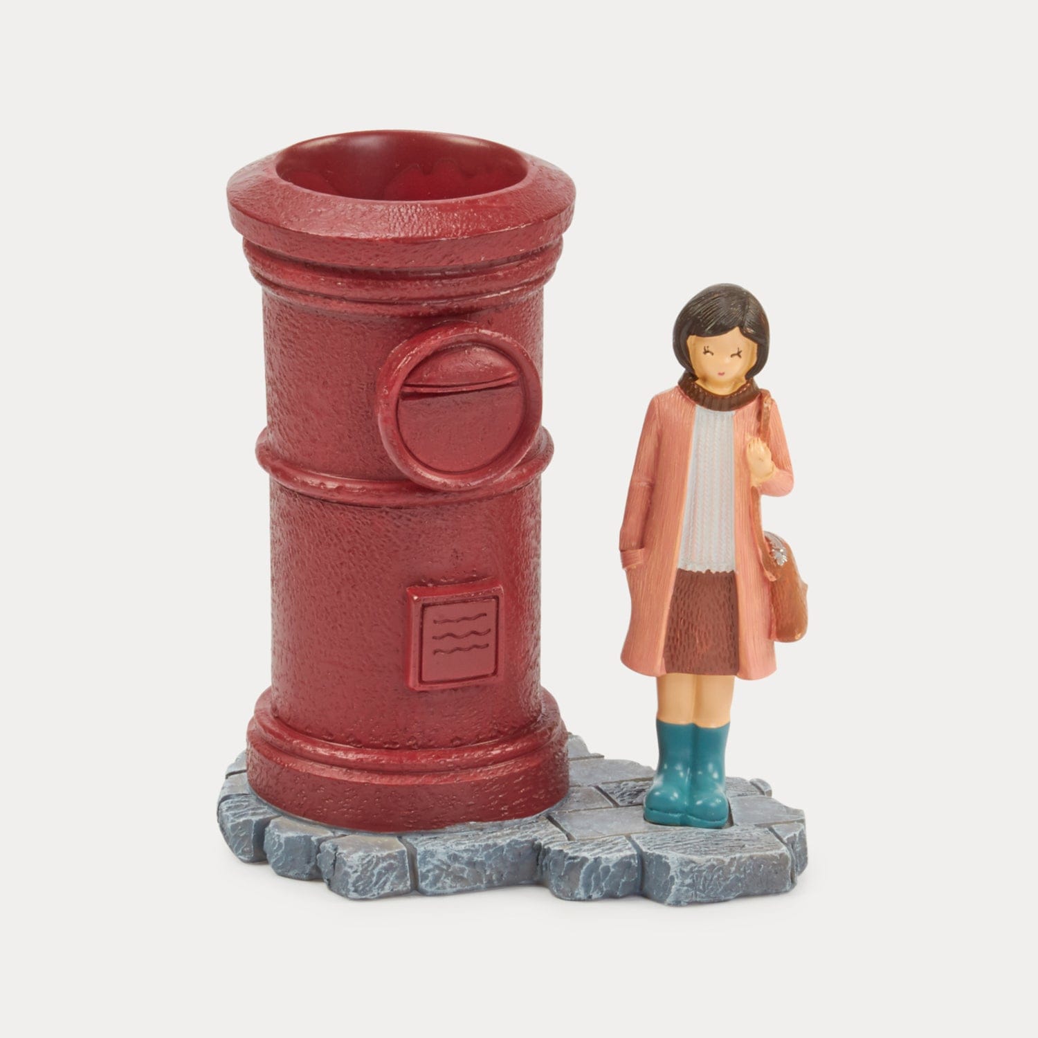 Red Butler Showpieces Girl & the Pen stand DSGP00R06Y18A1 AGP06A1 Post Box Pen Holder – Utility Meets Whimsy for Your Desk Redbutler