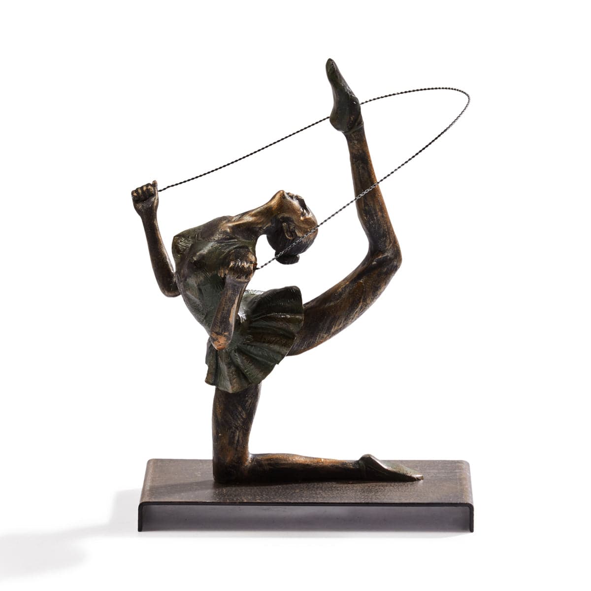 Red Butler Showpieces Gym Girl with Rope AGGG00R04Y19A1 GGG04A1 Yoga Girl Showpiece – Tranquil Elegance in Bronze Finish Redbutler