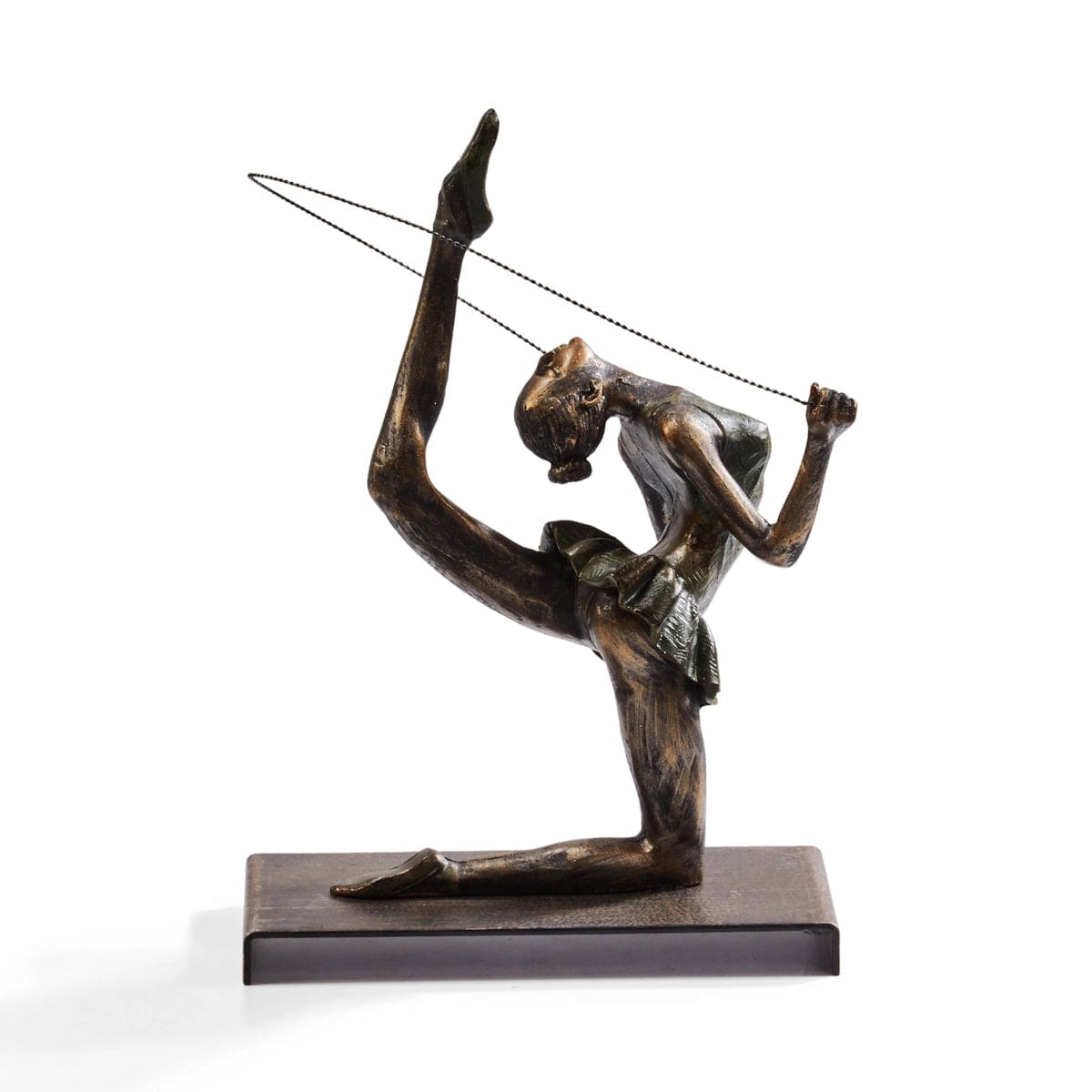 Red Butler Showpieces Gym Girl with Rope AGGG00R04Y19A1 GGG04A1 Yoga Girl Showpiece – Tranquil Elegance in Bronze Finish Redbutler