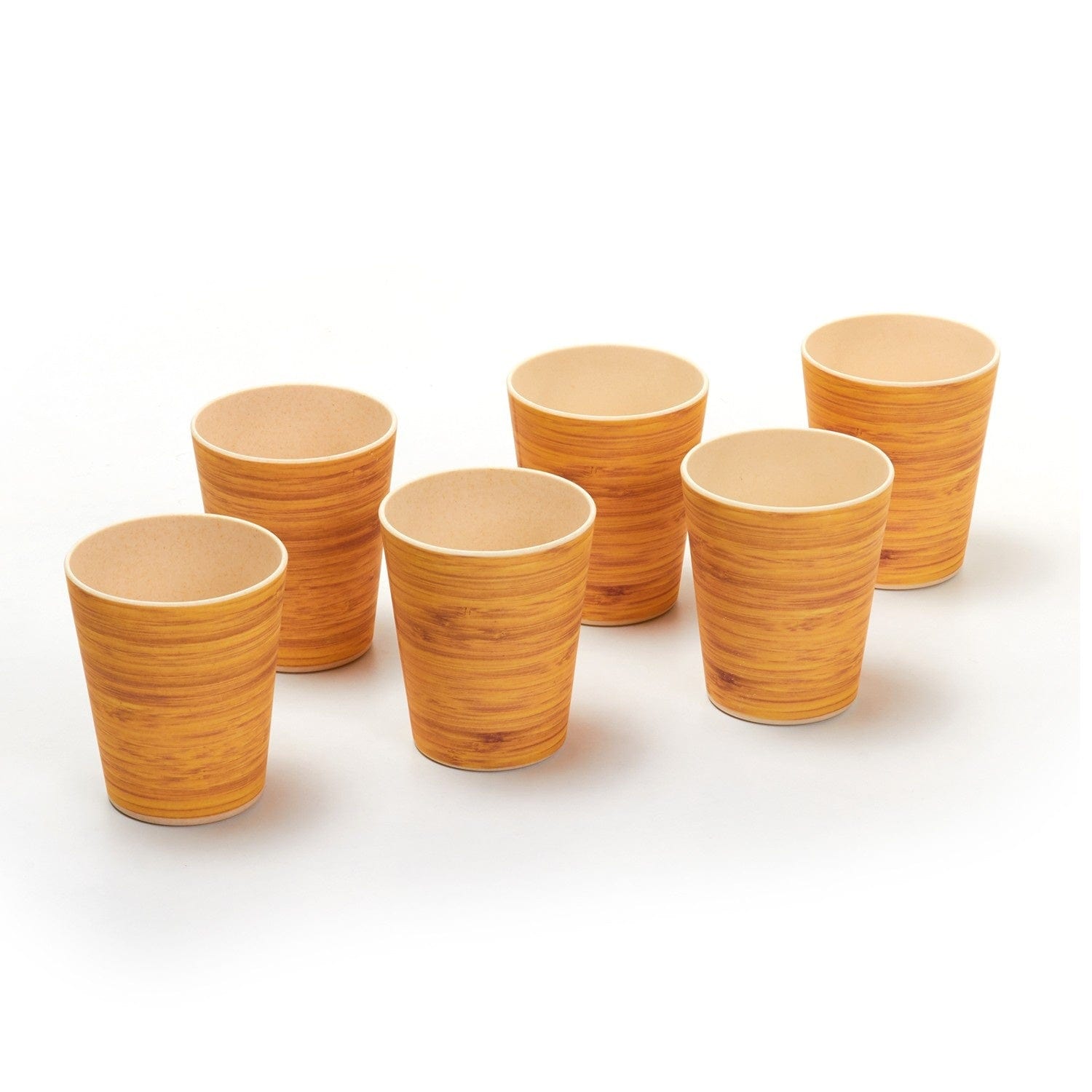 Red Butler Tumblers Bamboo Fibre Tumblers 380ml | 6pcs Set | Wooden Design BG38A4 Daily-Use Eco-Friendly Bamboo Fiber Tumbler: Stylish & Sustainable Redbutler